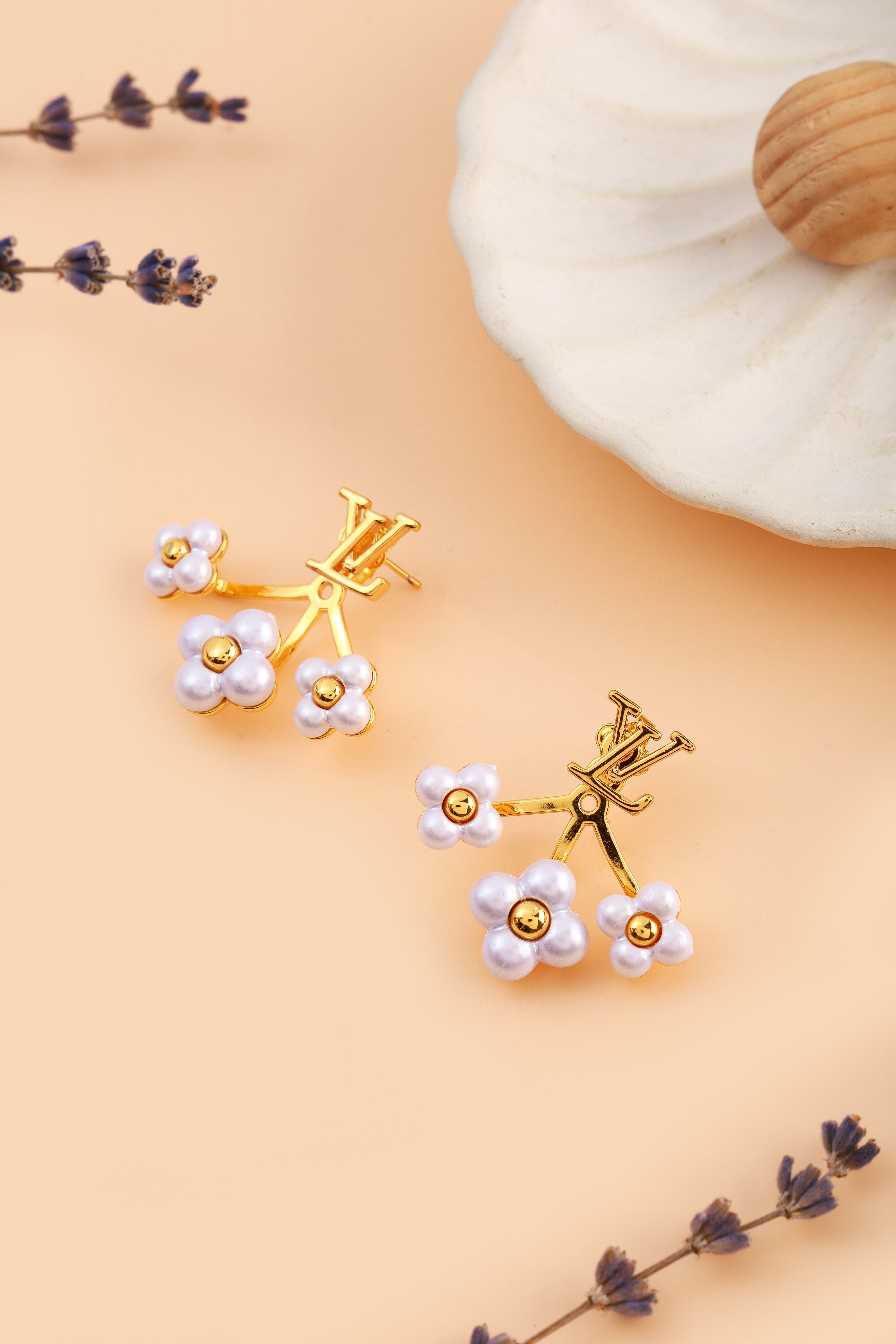 Ivory Petal Drop Earrings