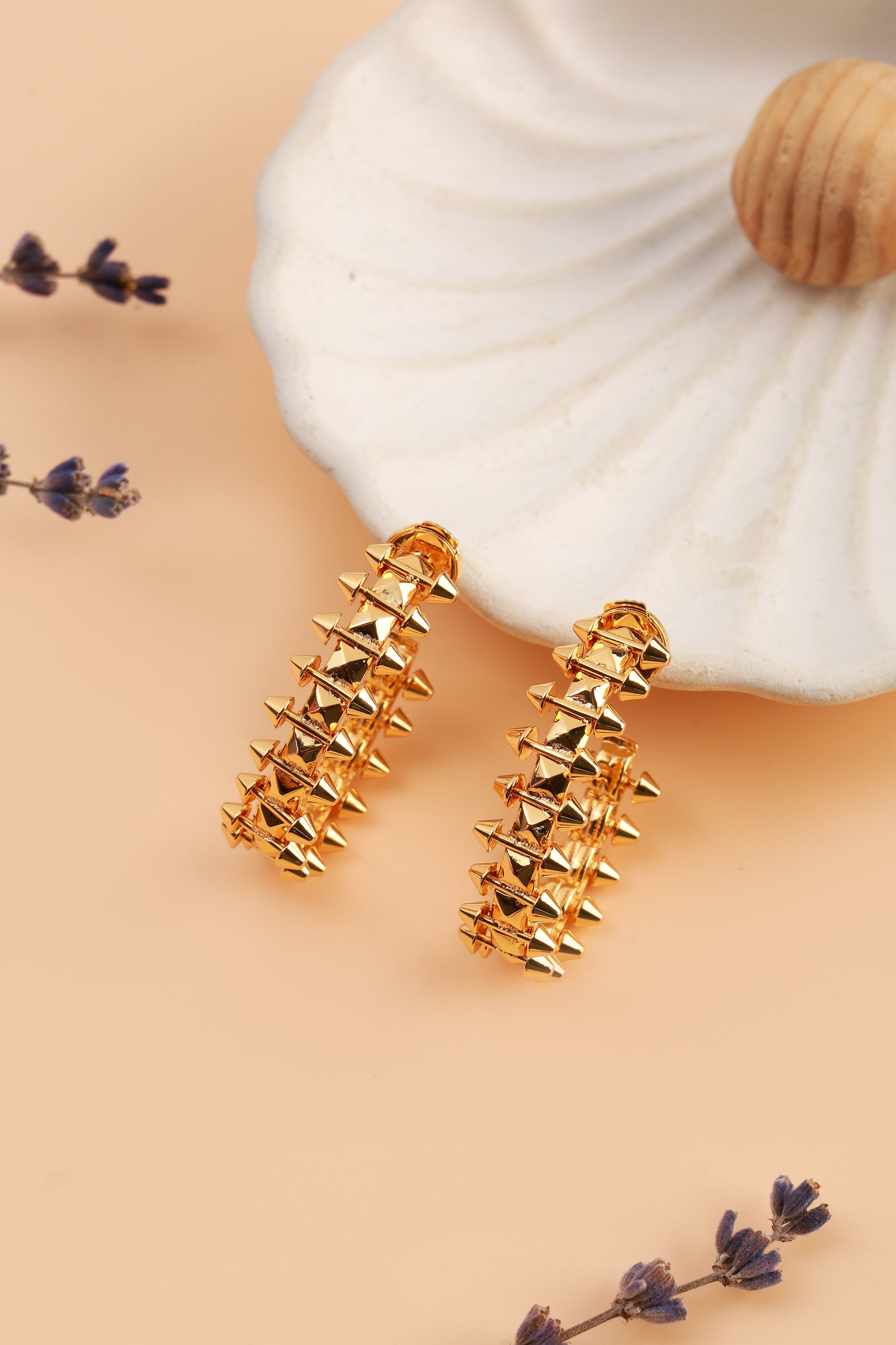 Golden Bloom Pearl Drop Earrings