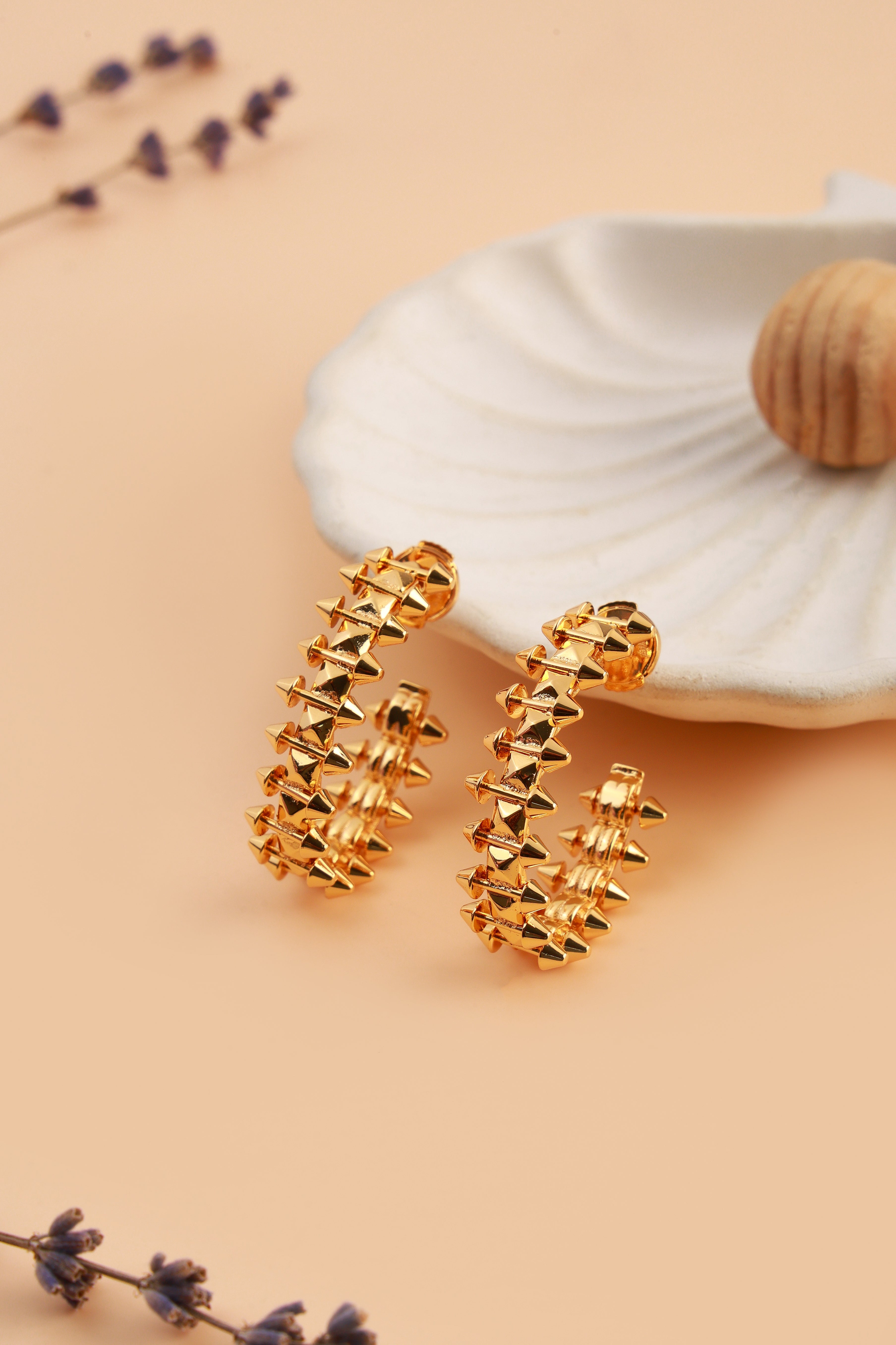 Golden Bloom Pearl Drop Earrings