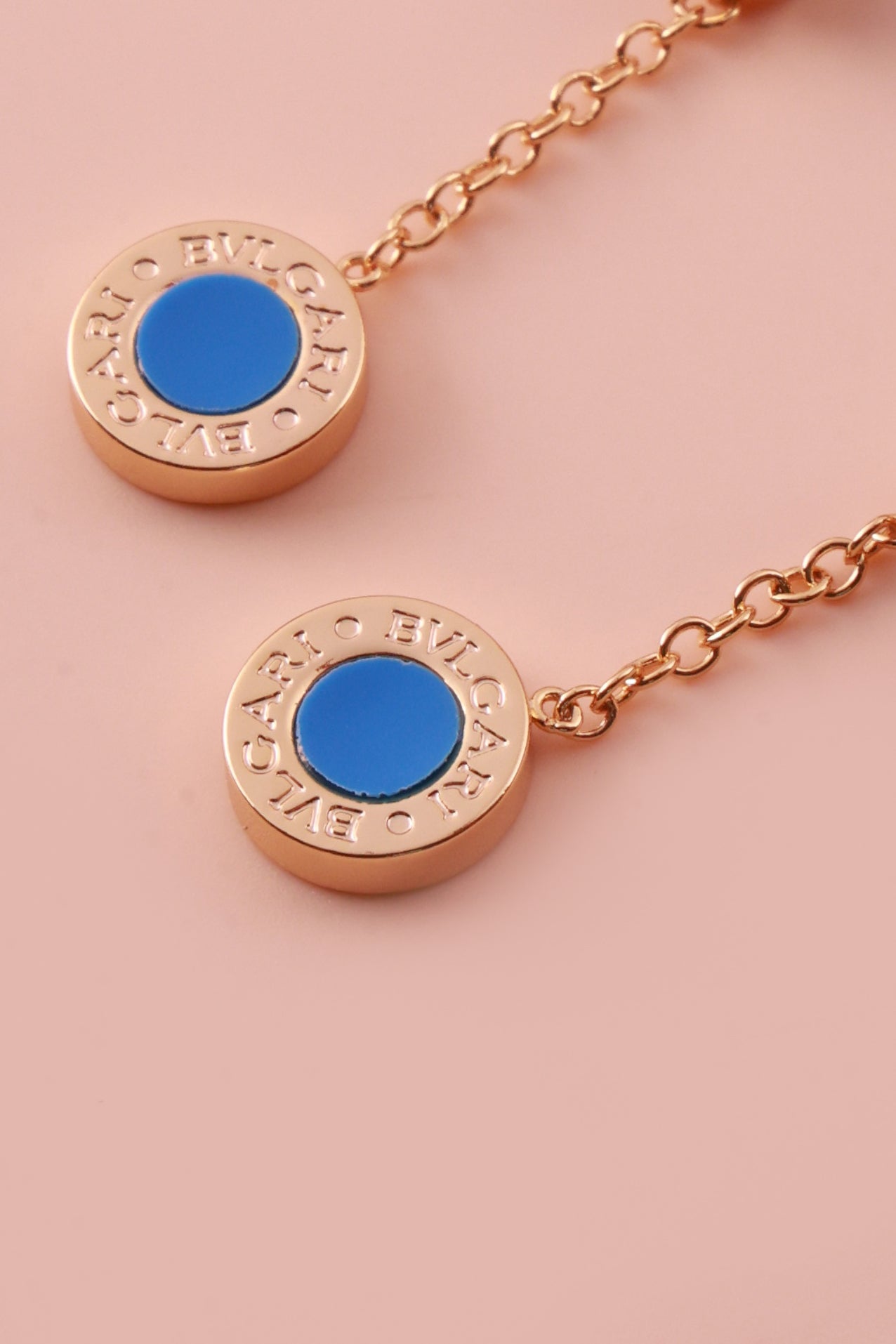 Blue Round Drop Earrings