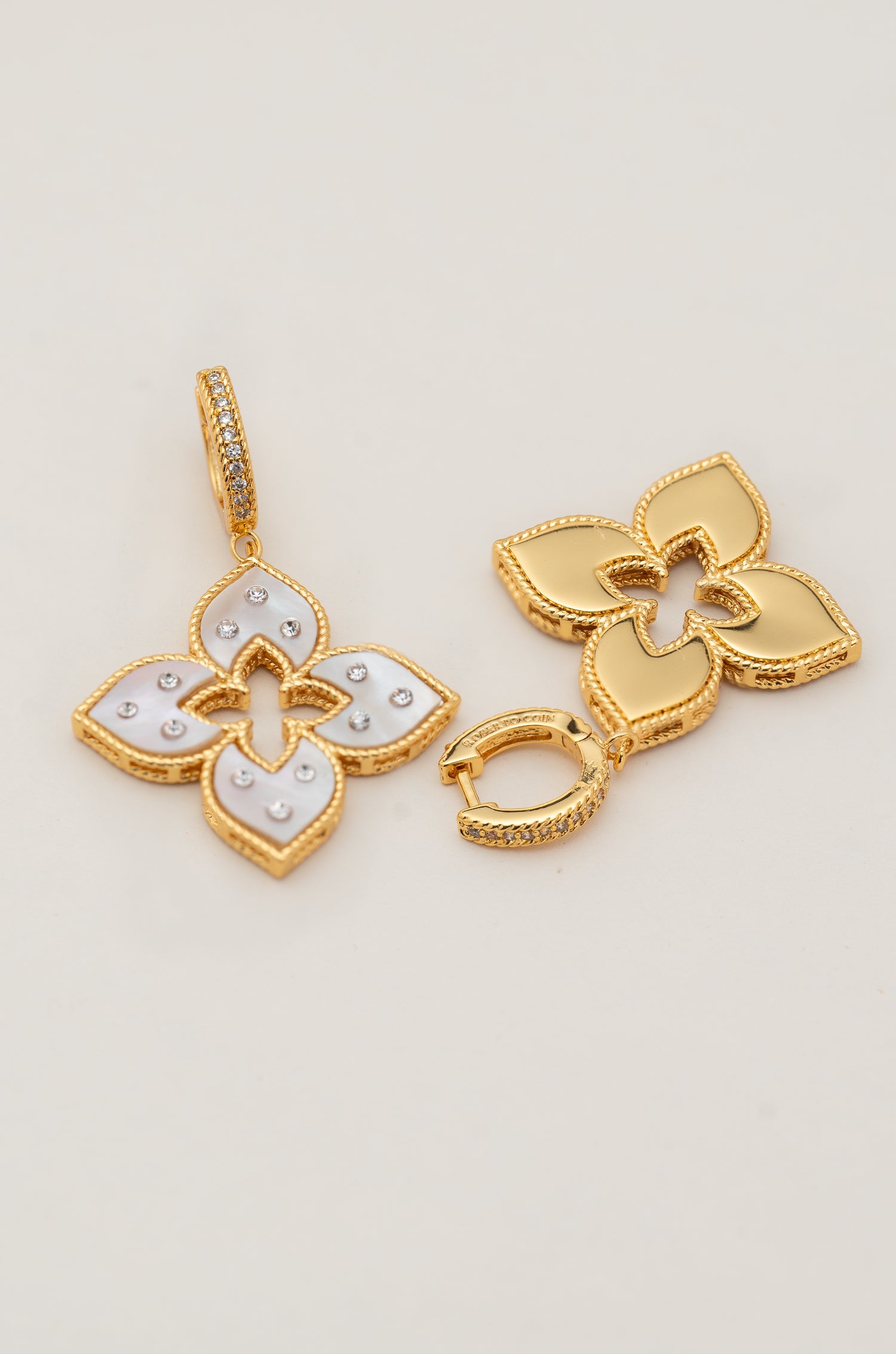 Ivory Floral Shine Elvy Earrings