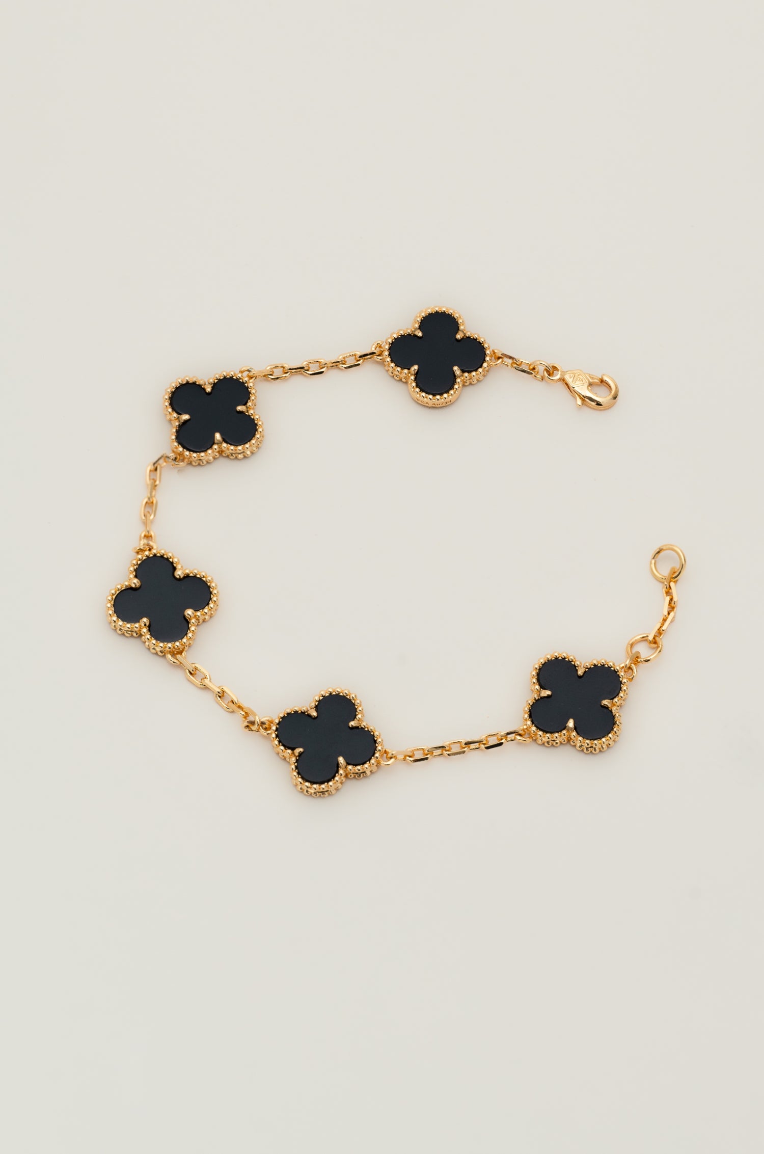 Black Gold Clover Connection Bracelet