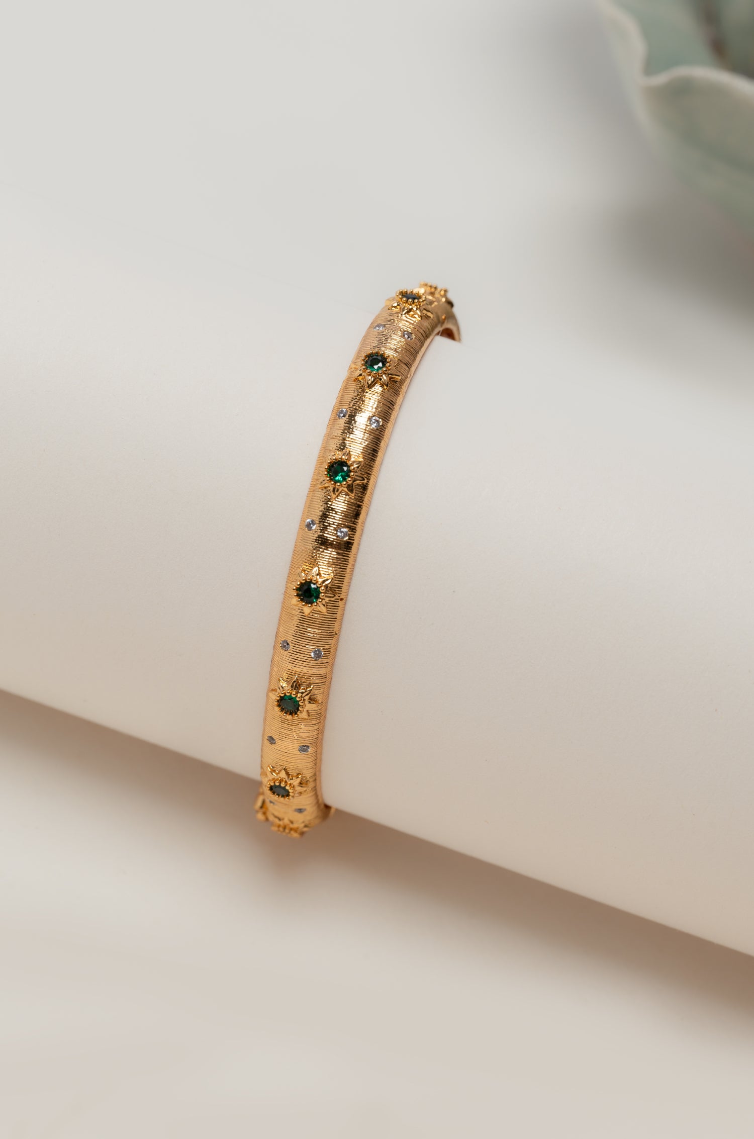 Golden Greenstone Charm Buccell Bracelet