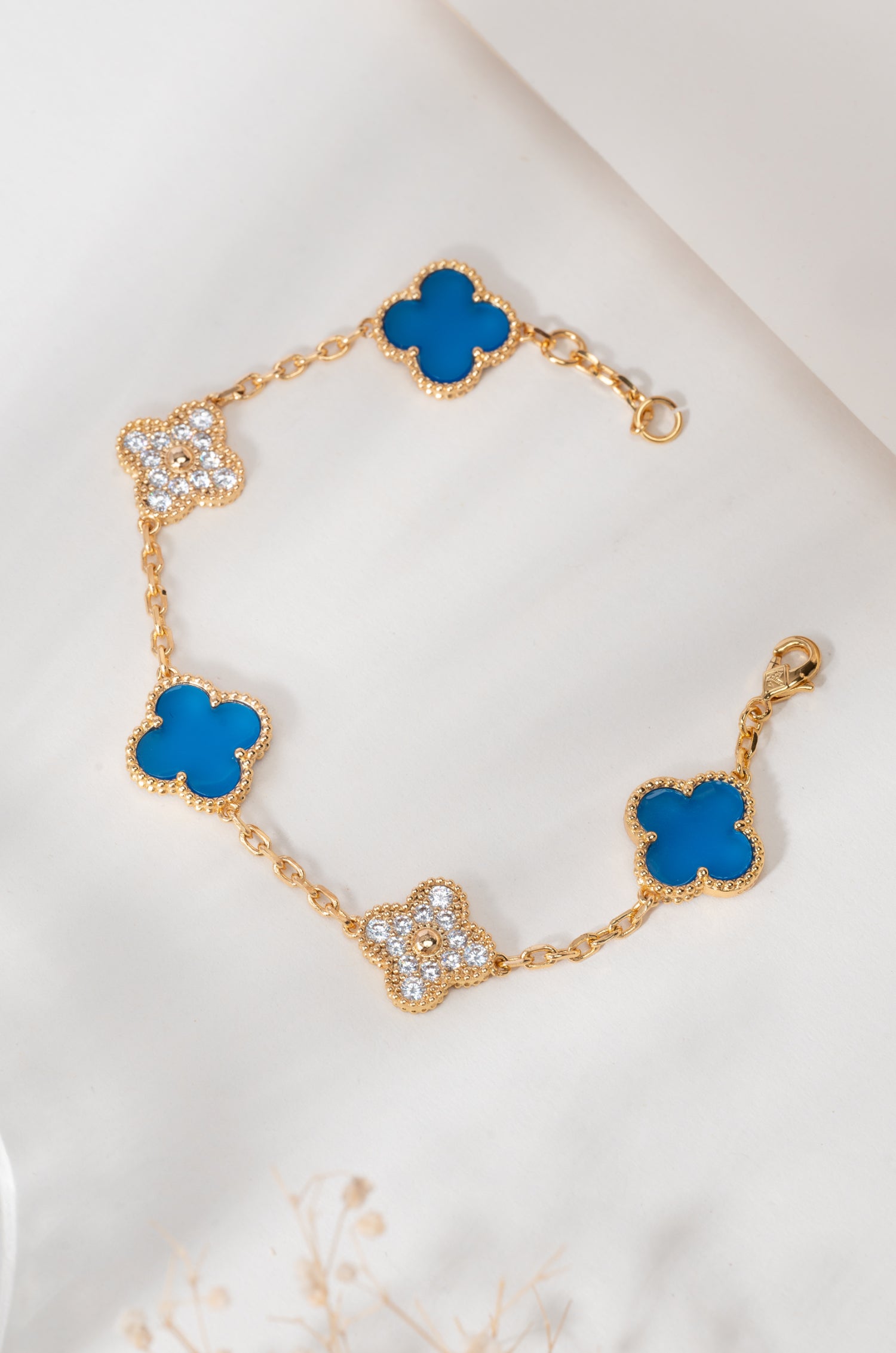 Blue & Gold Clover Delight Bracelet