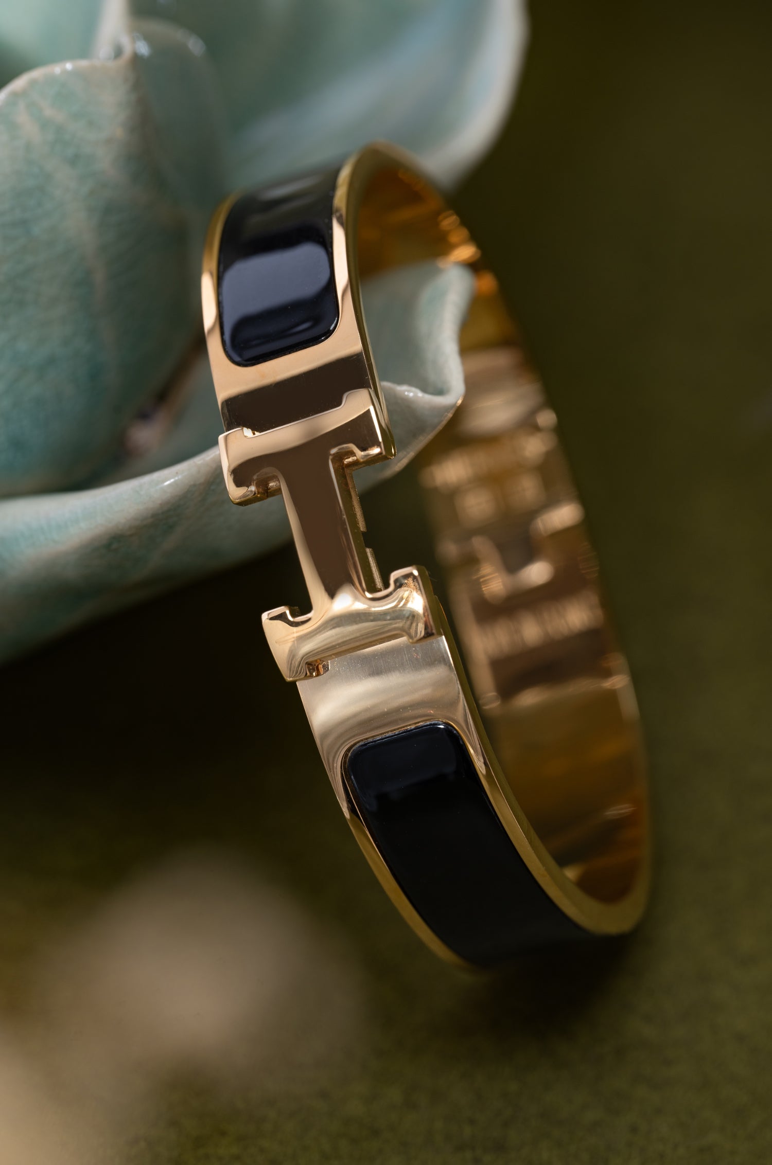 Black Enamel Charm Bracelet