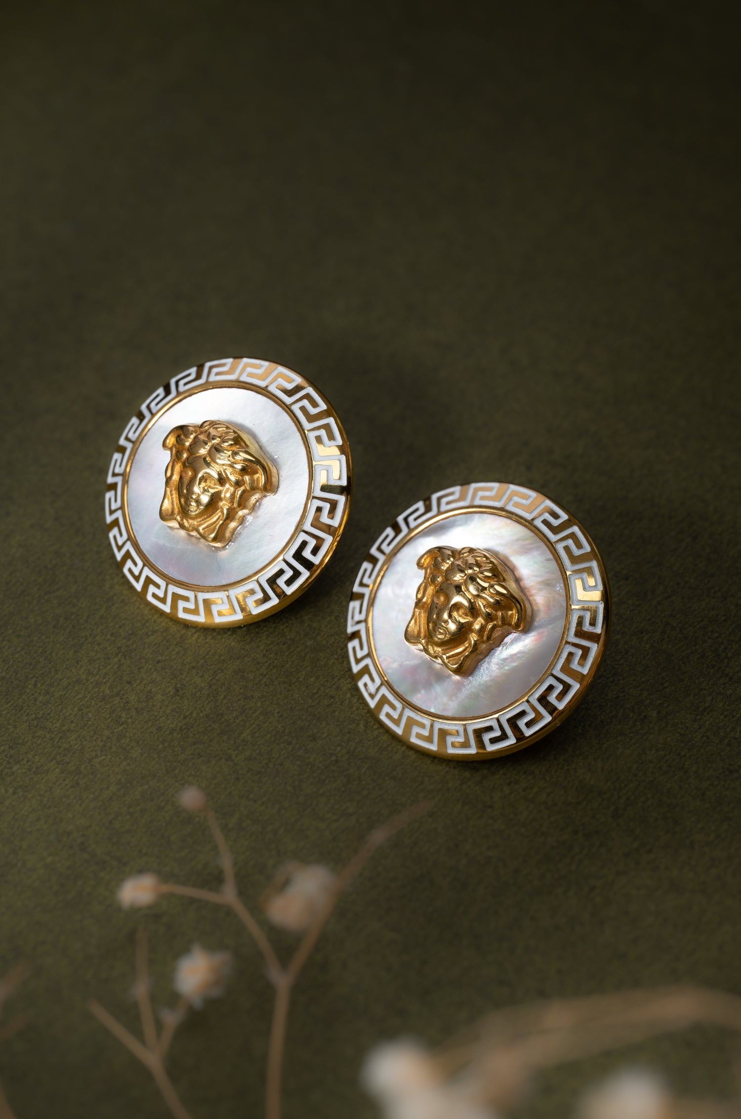 White Medusa Verche Studs