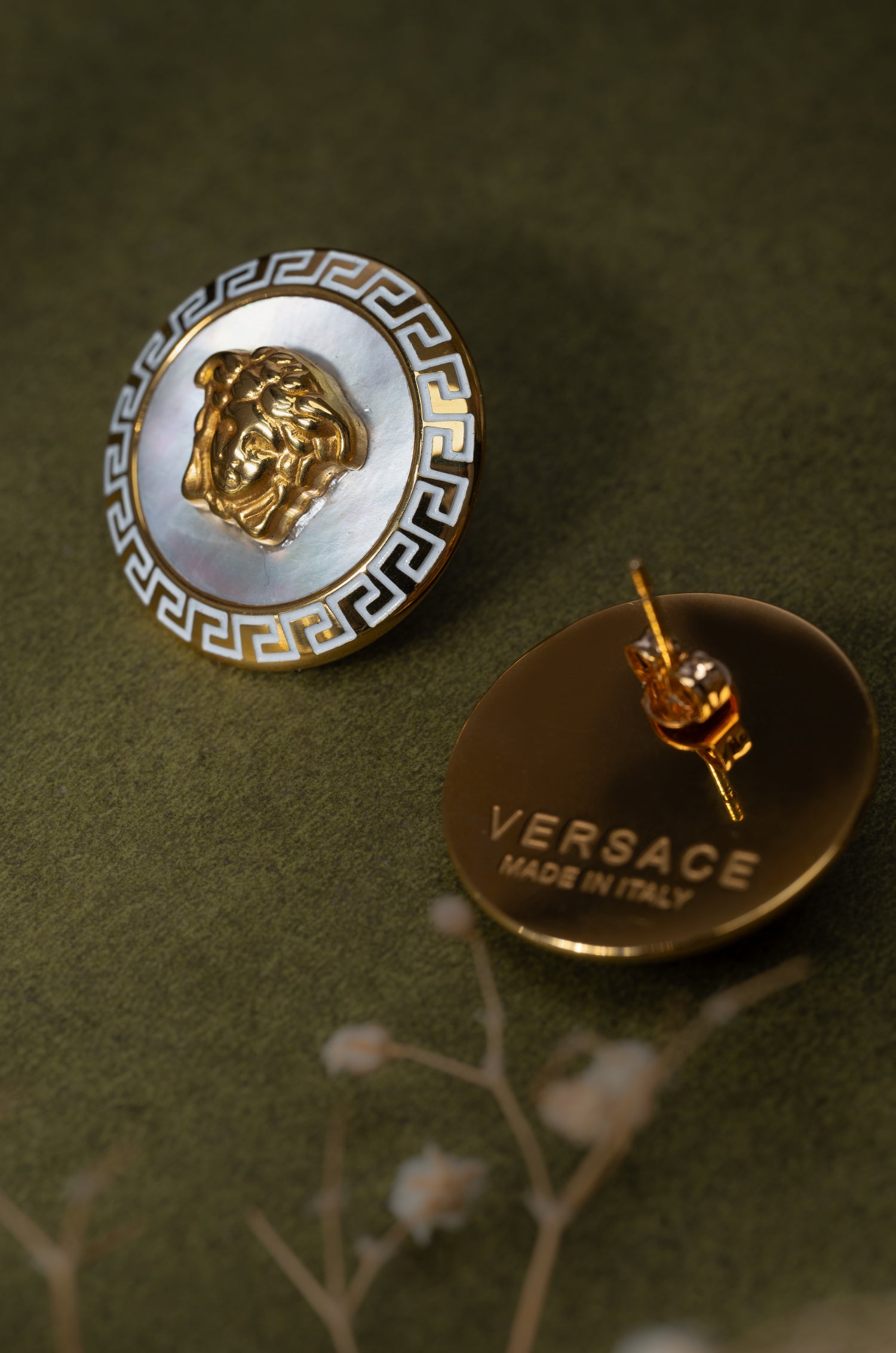 White Medusa Verche Studs