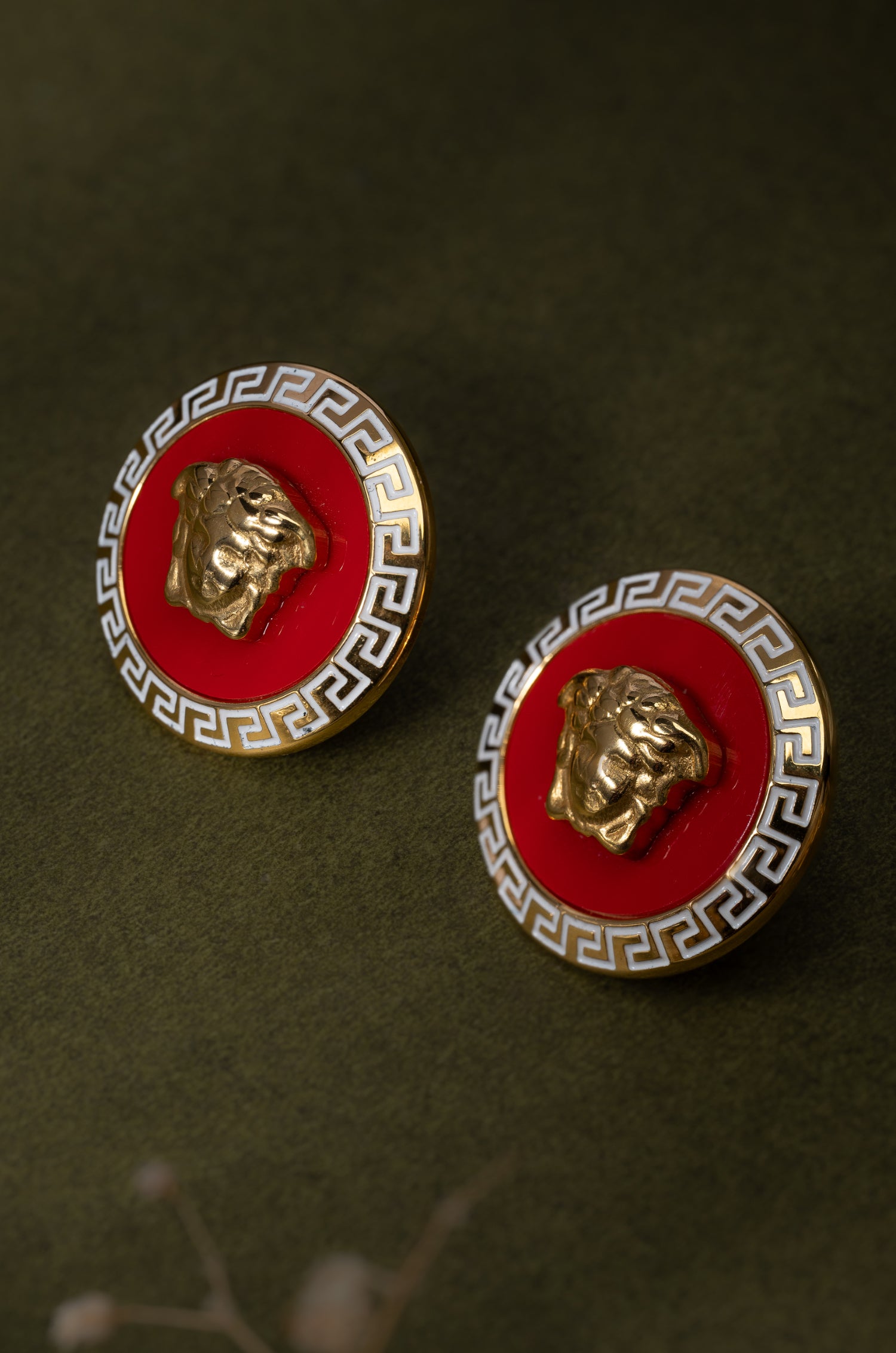 Red Medusa Verche Studs