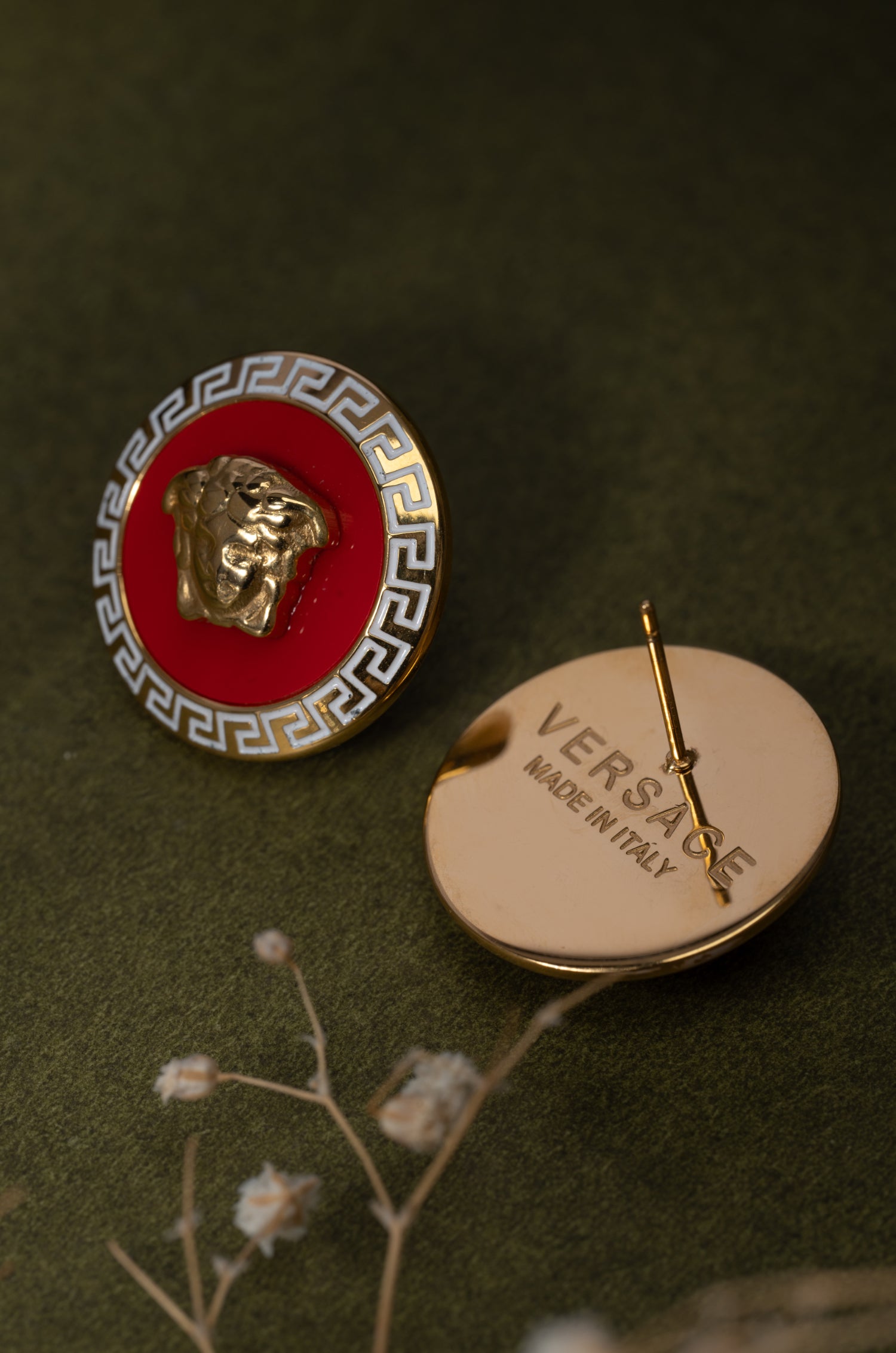 Red Medusa Verche Studs