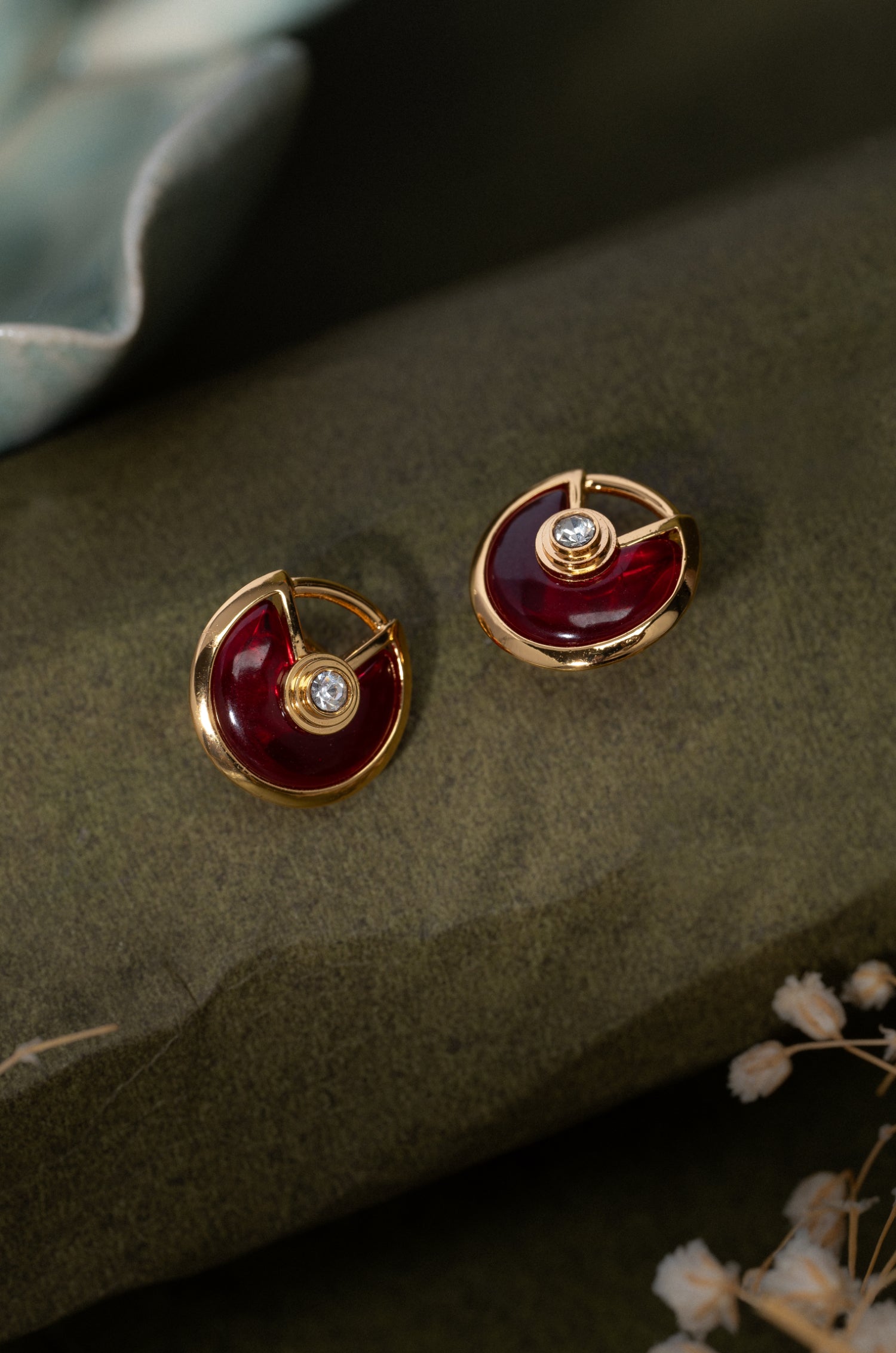 Red Quarter Celone Studs