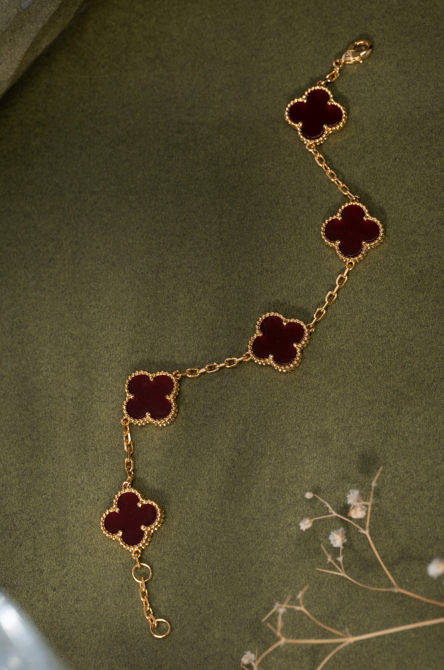 Red Enamel Blossom Van Chief Bracelet