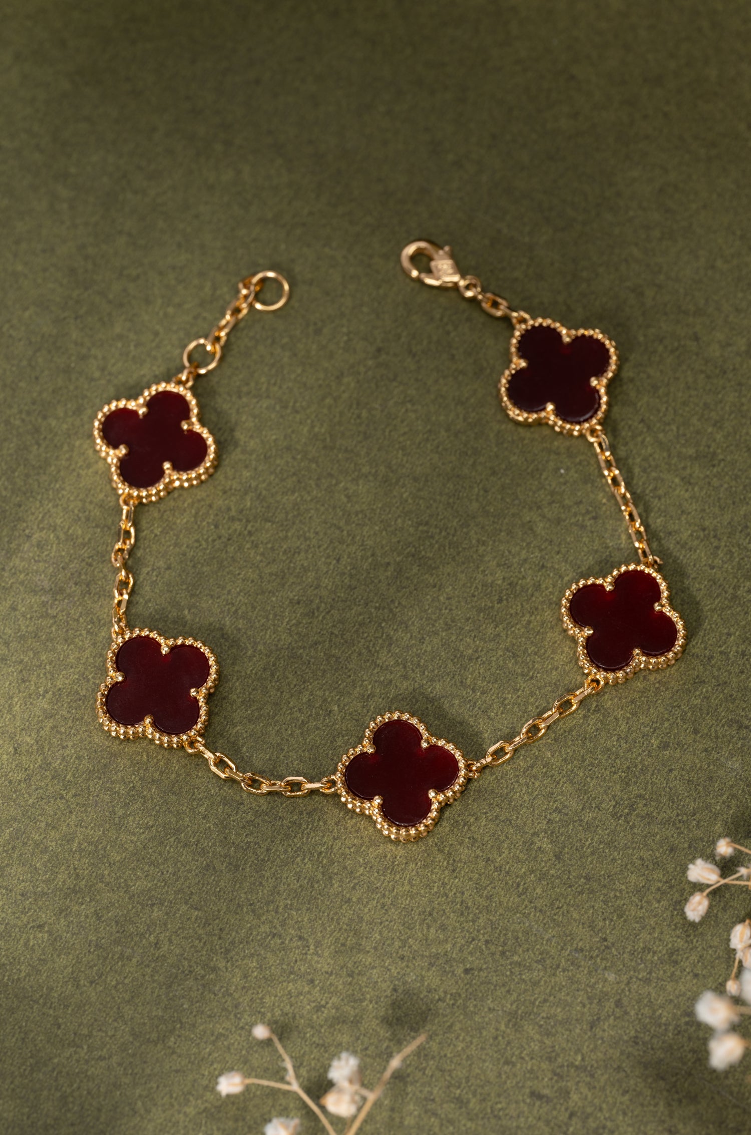 Red Enamel Blossom Van Chief Bracelet