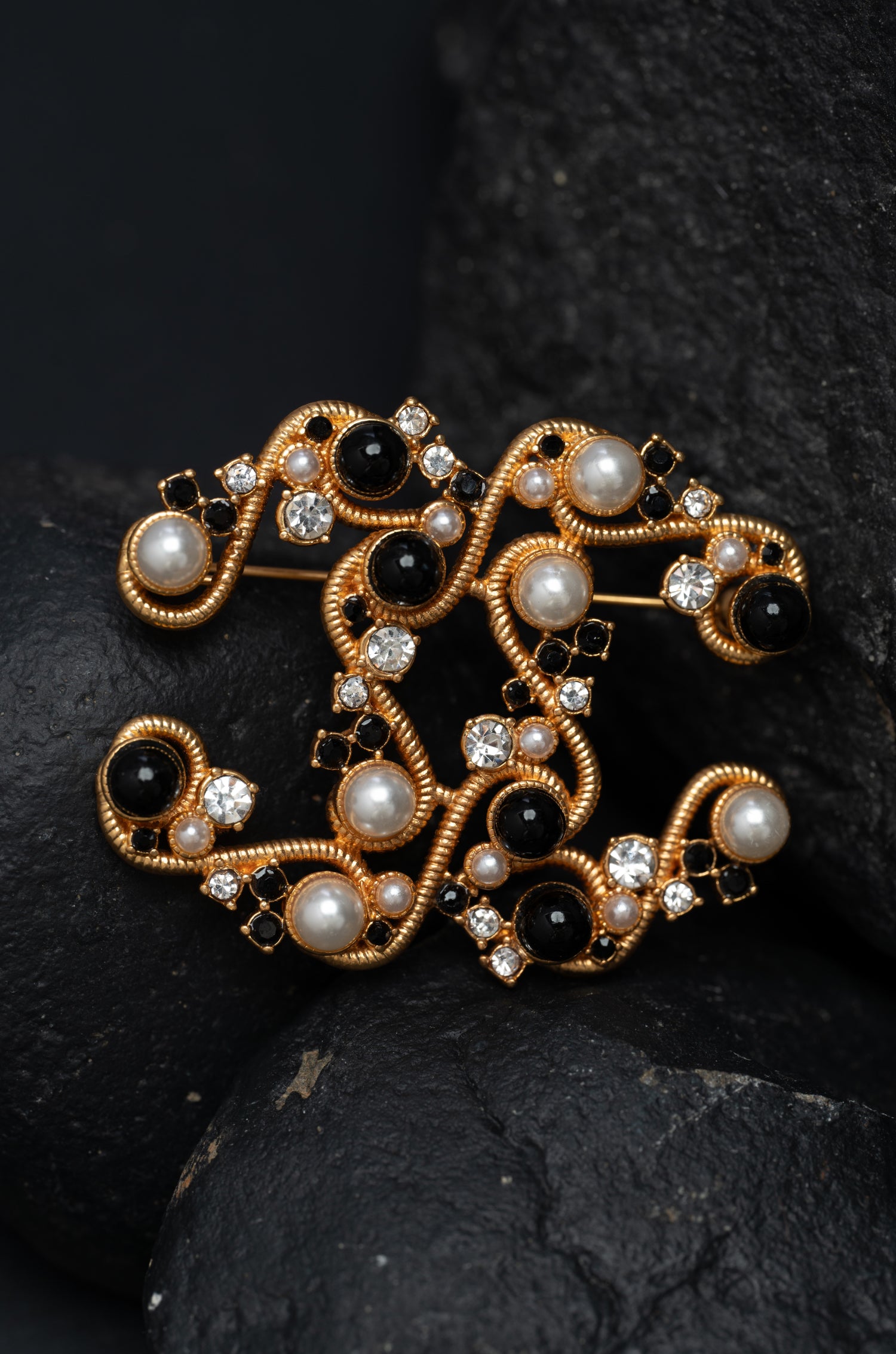 Golden Elegance Shanel Brooch