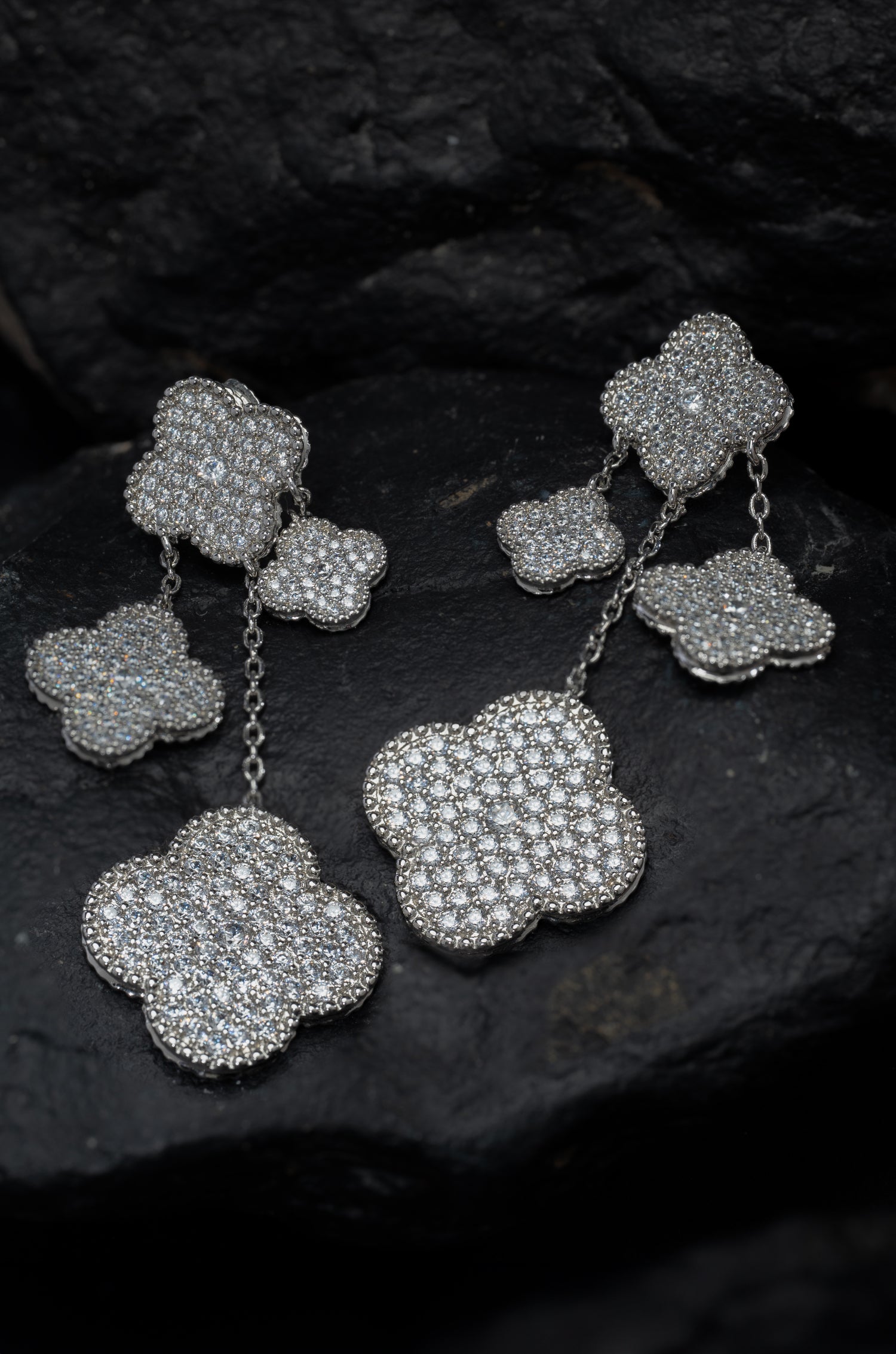 Rockin White Earrings