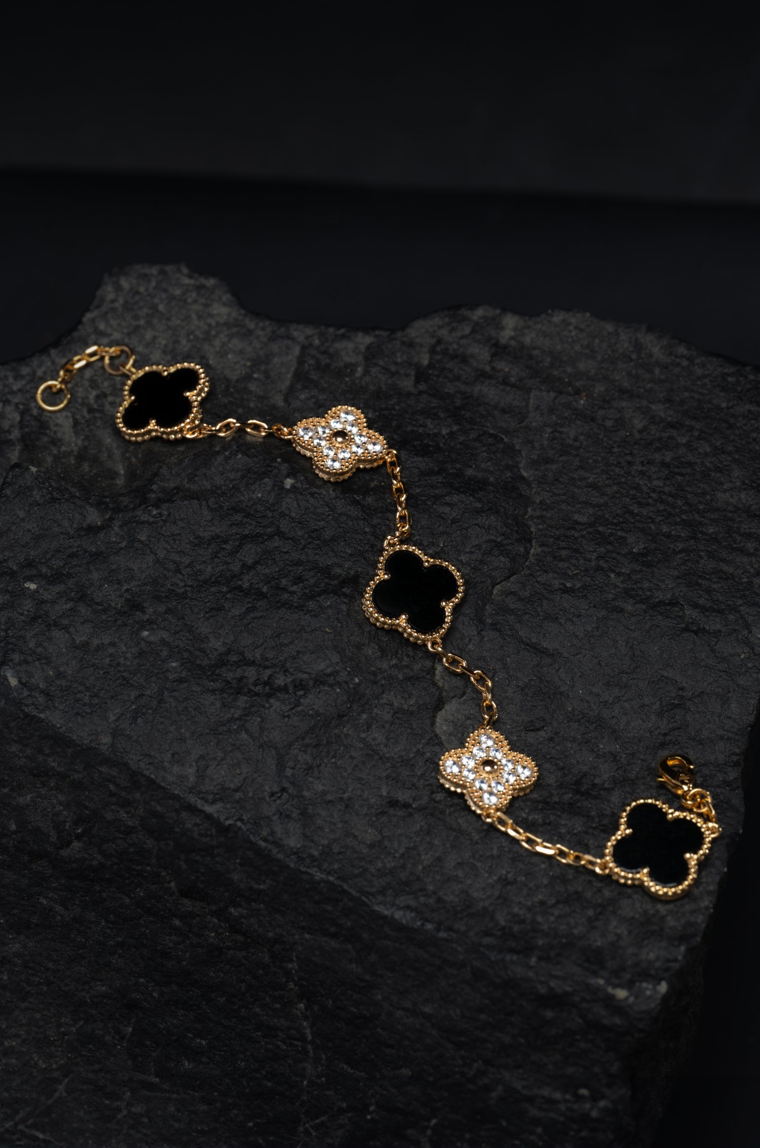 Black & Gold Flower Bracelet