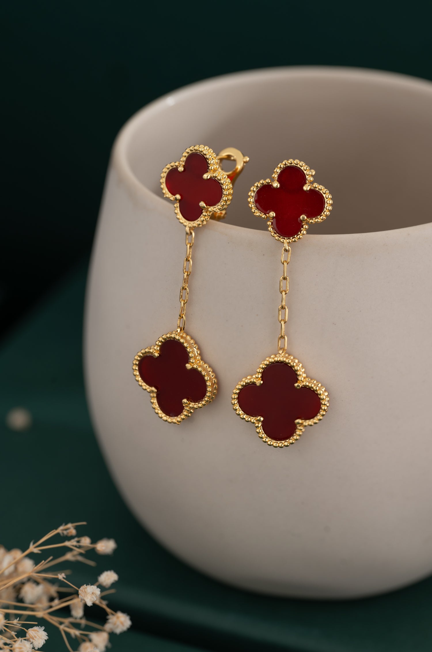 Red Enamel Earrings
