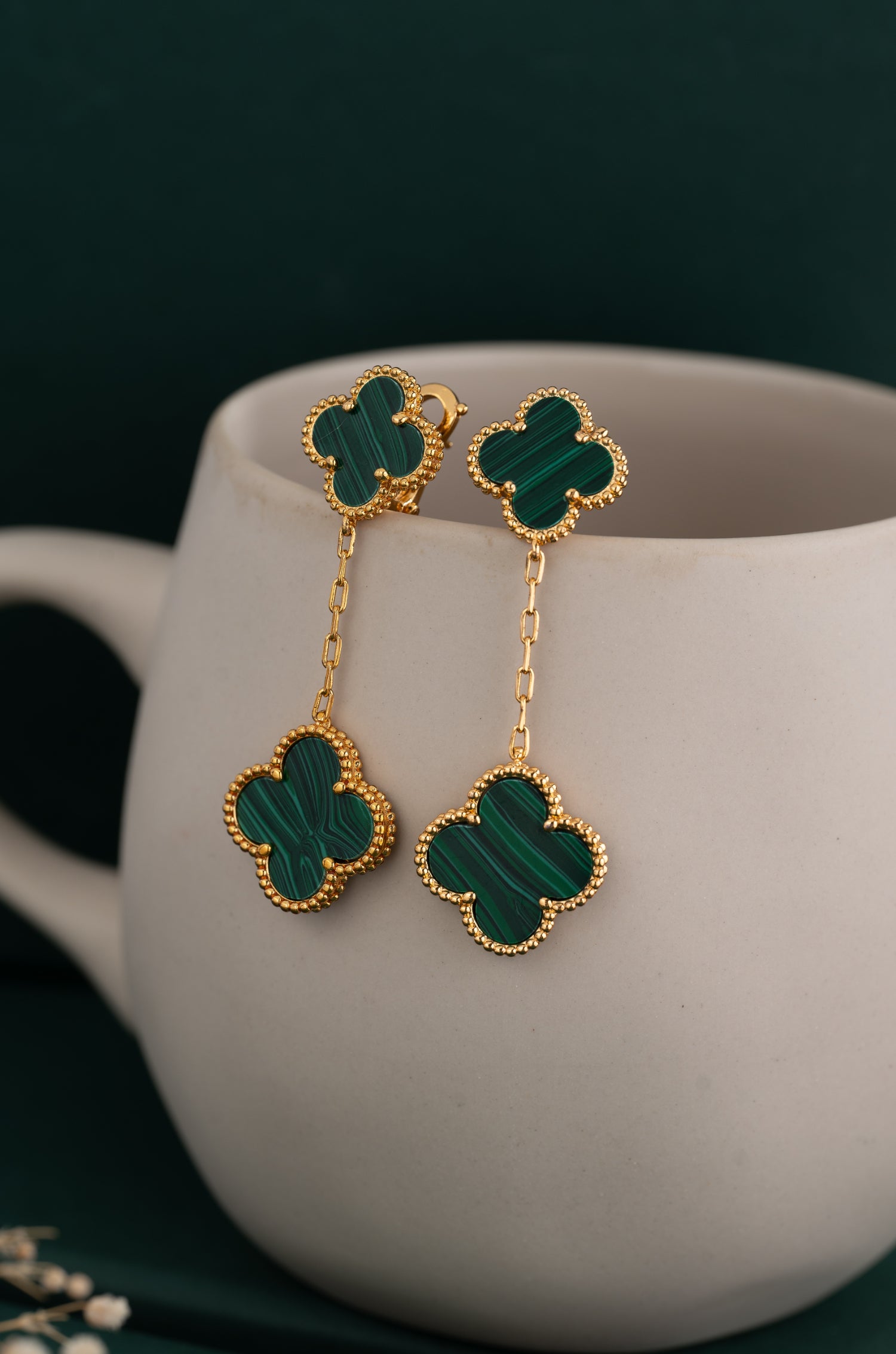 Green Enamel Earrings