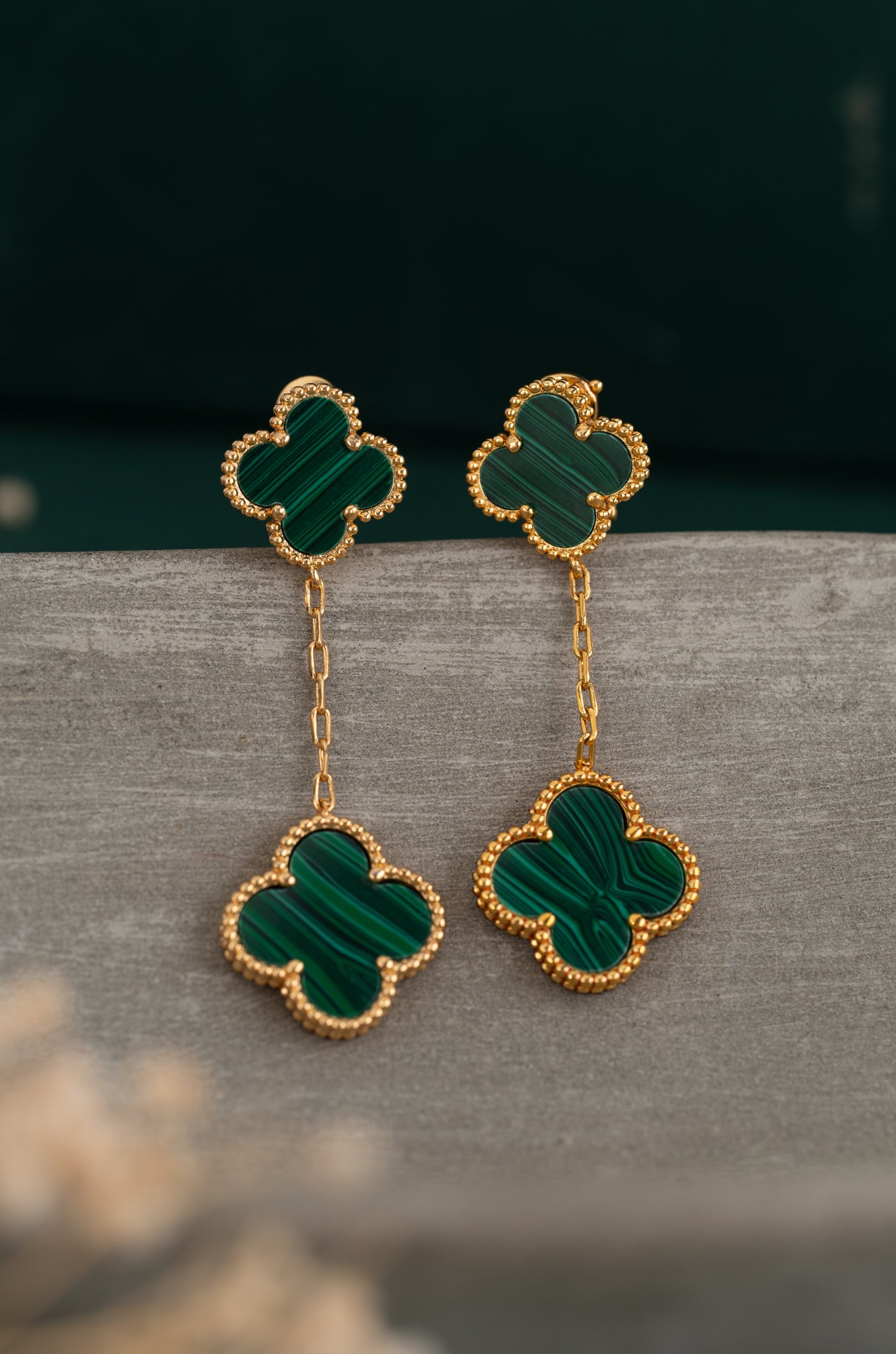 Green Enamel Earrings