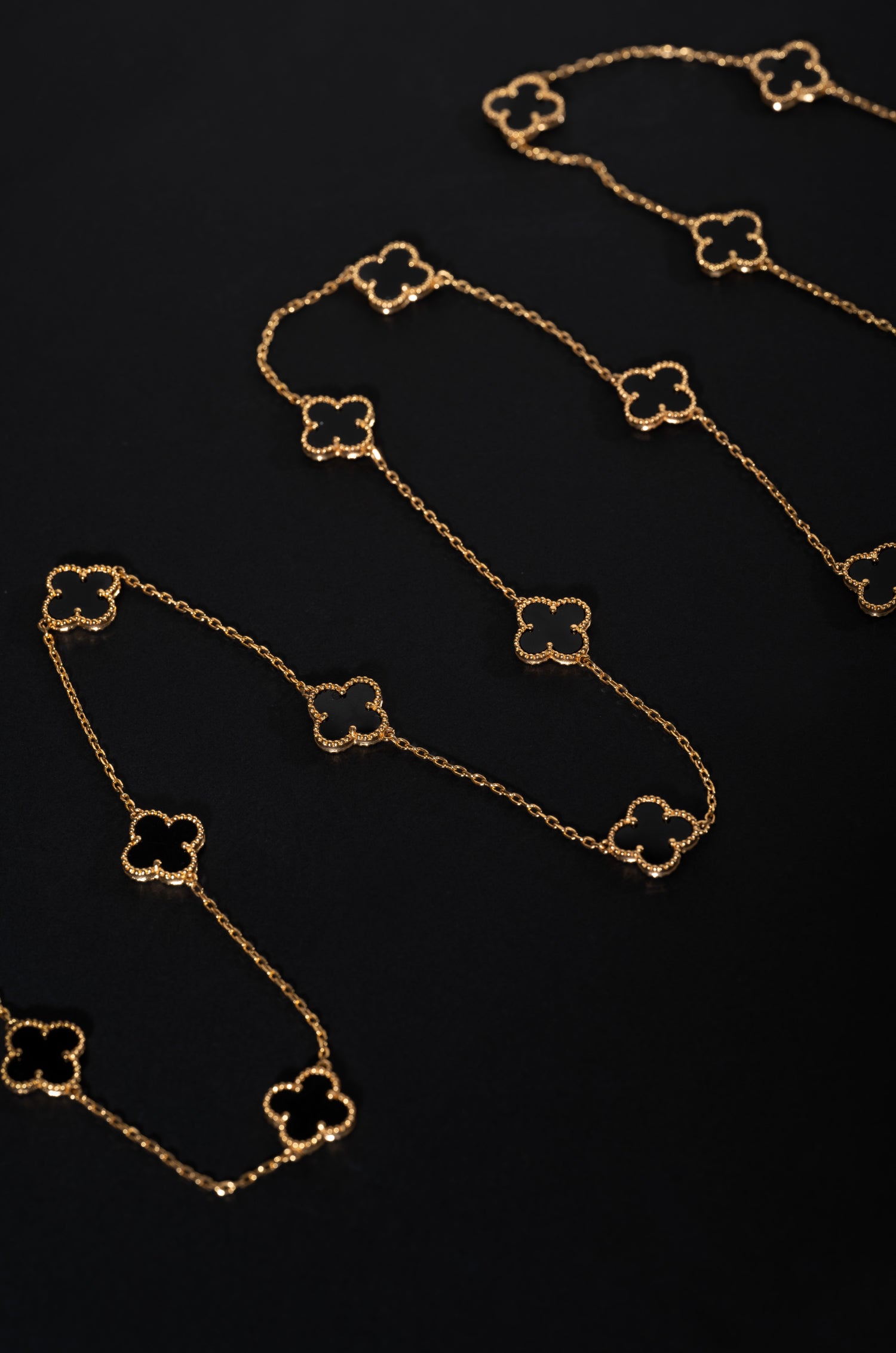 Black Flower Cascade Neckchain