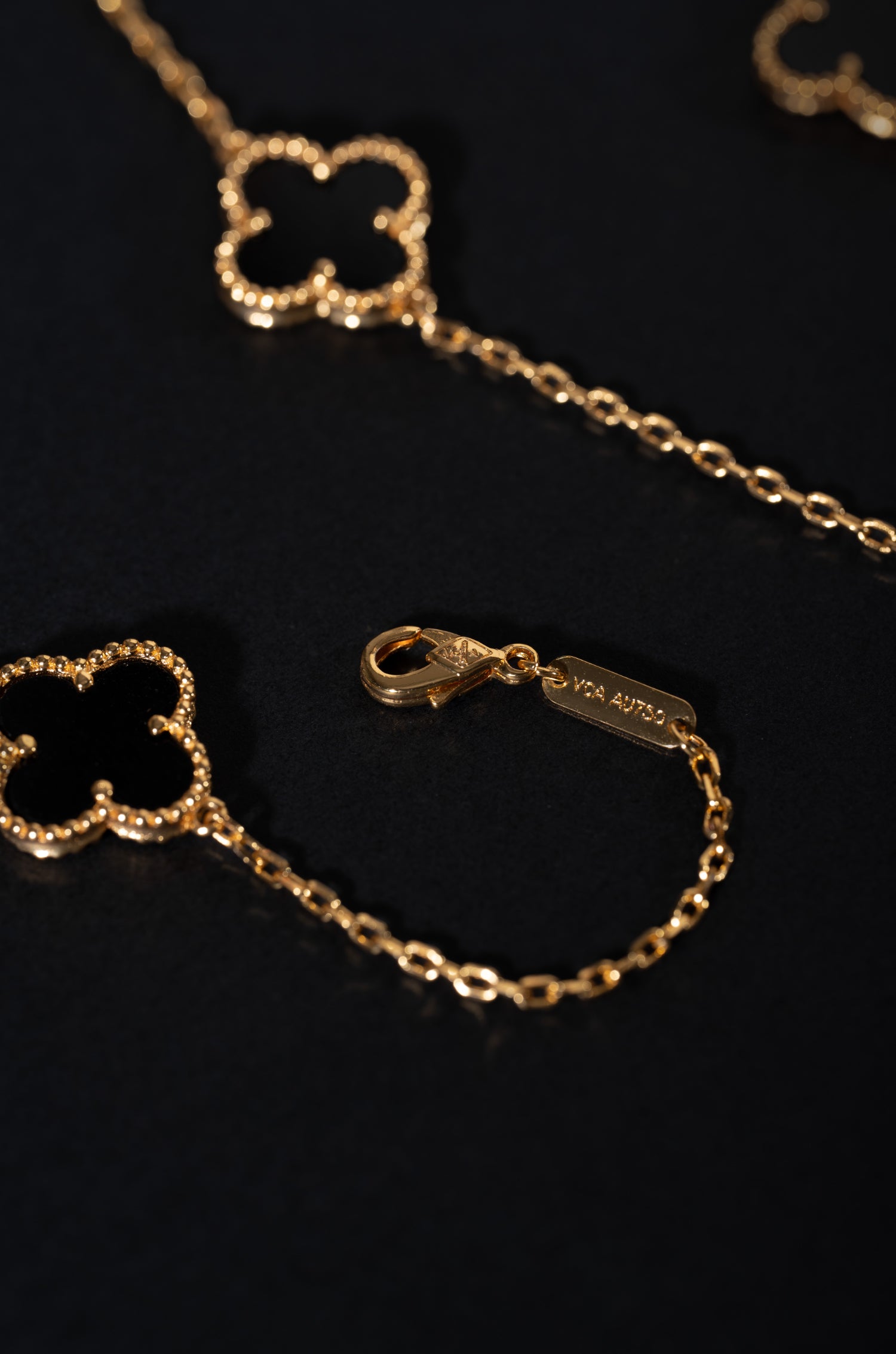 Black Flower Cascade Neckchain