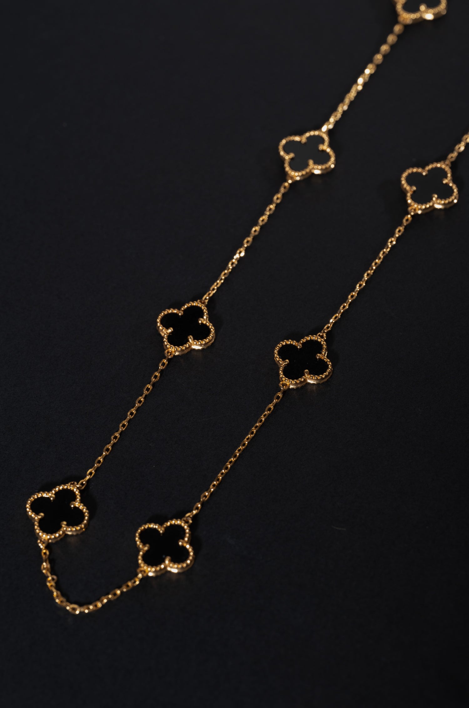 Black Flower Cascade Neckchain