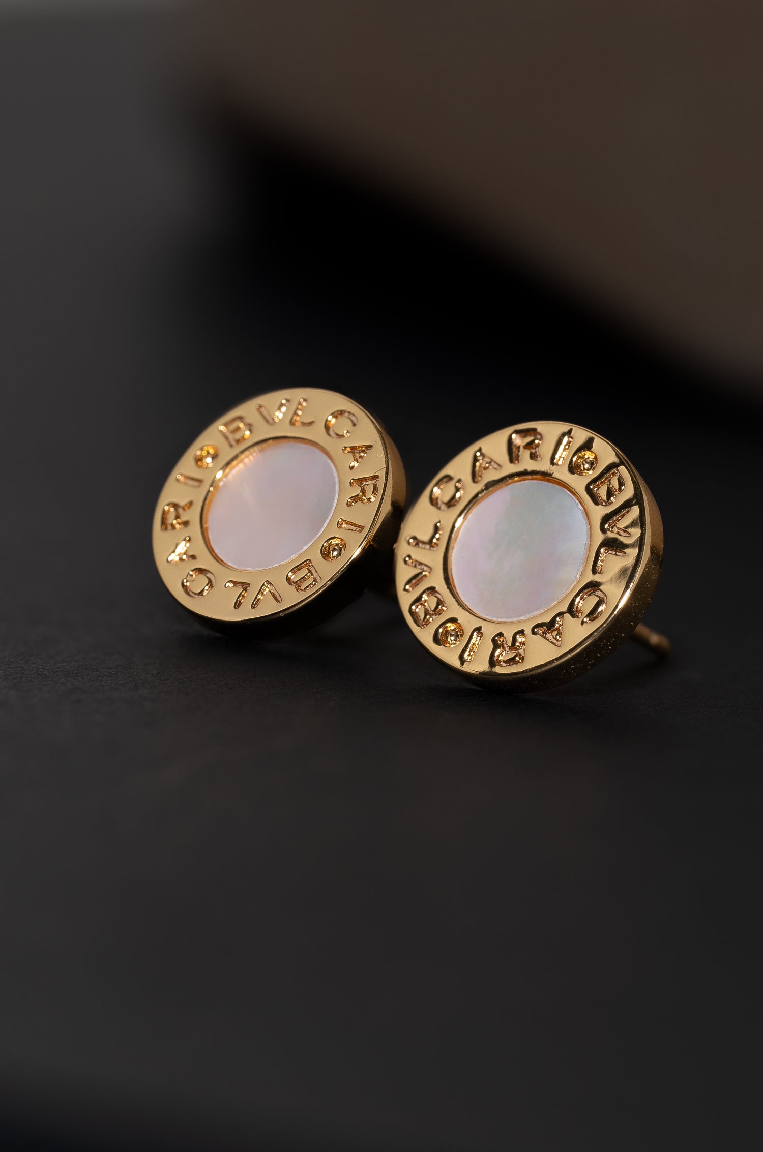 White Round Bulgaree Studs
