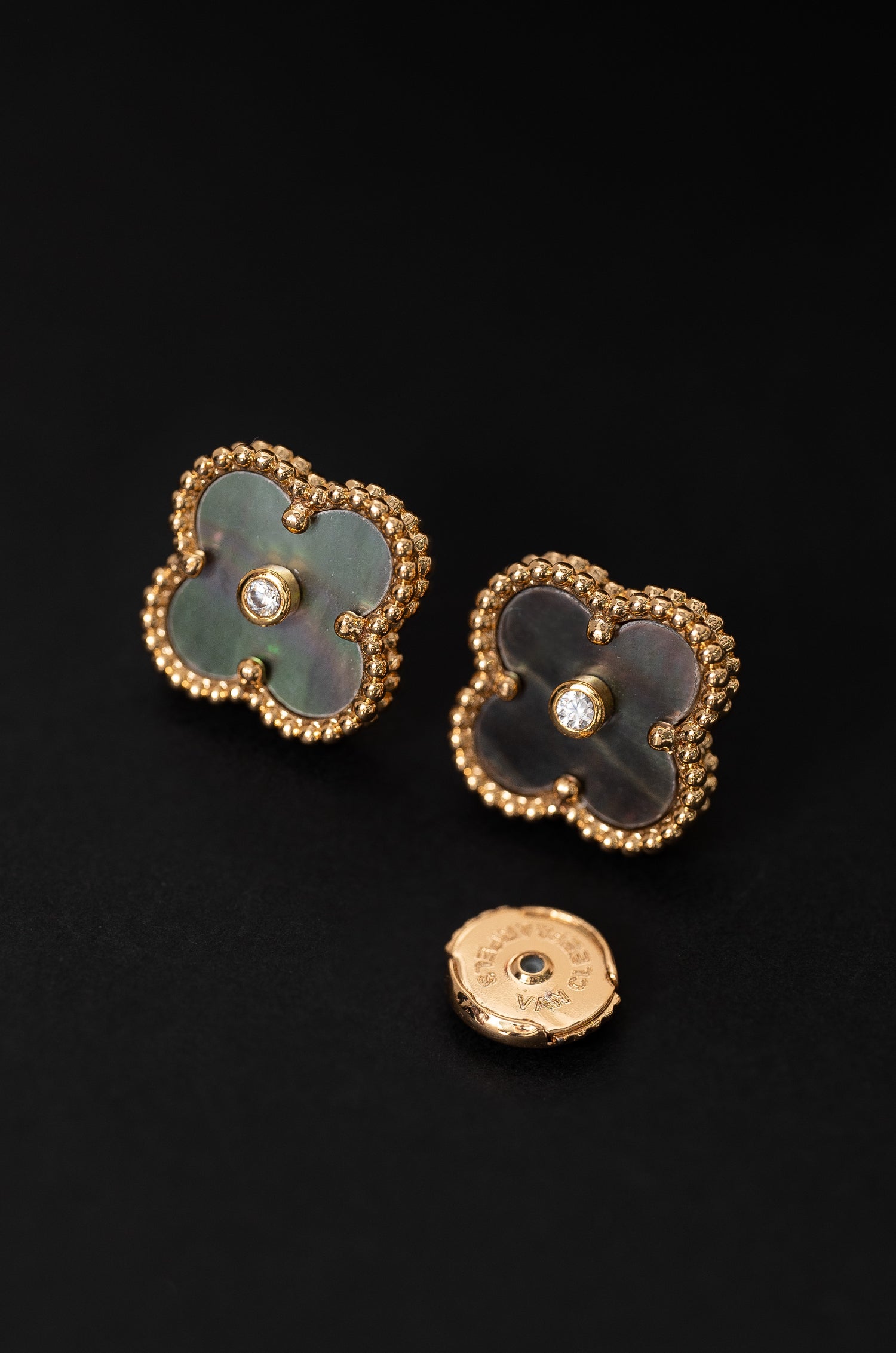 Petal Charcoal Grey Studs