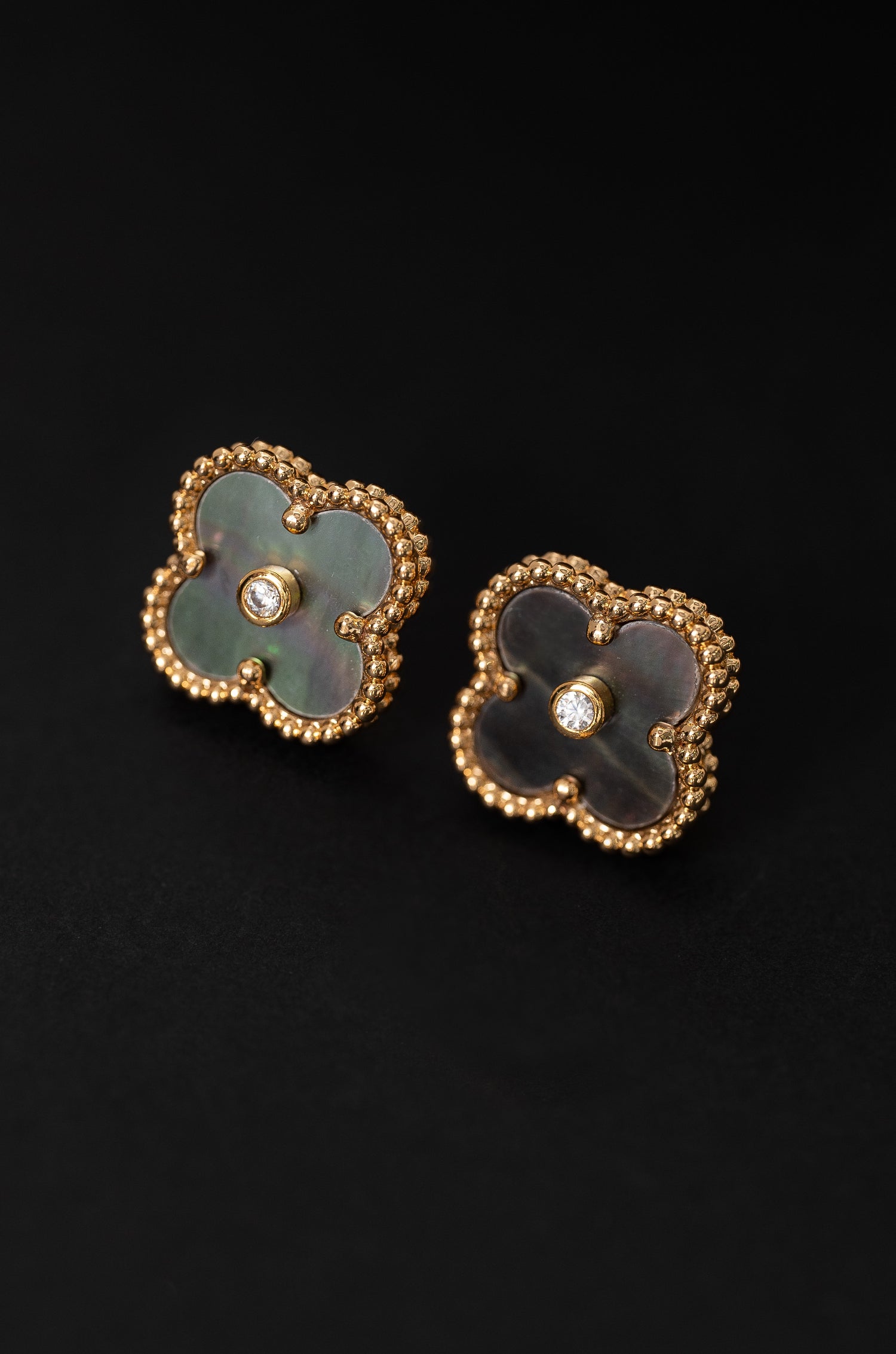 Petal Charcoal Grey Studs