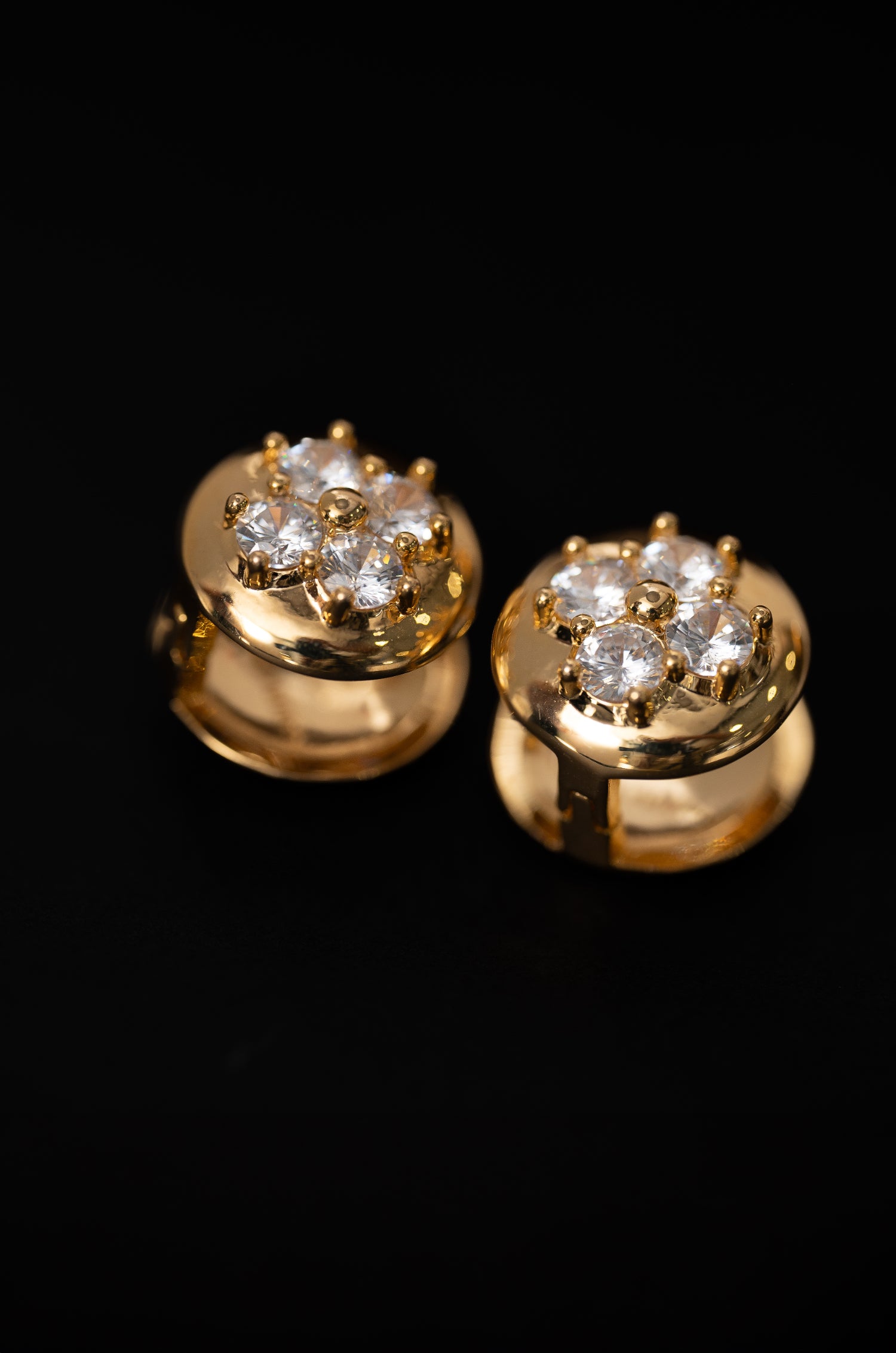 Golden Floral Studs