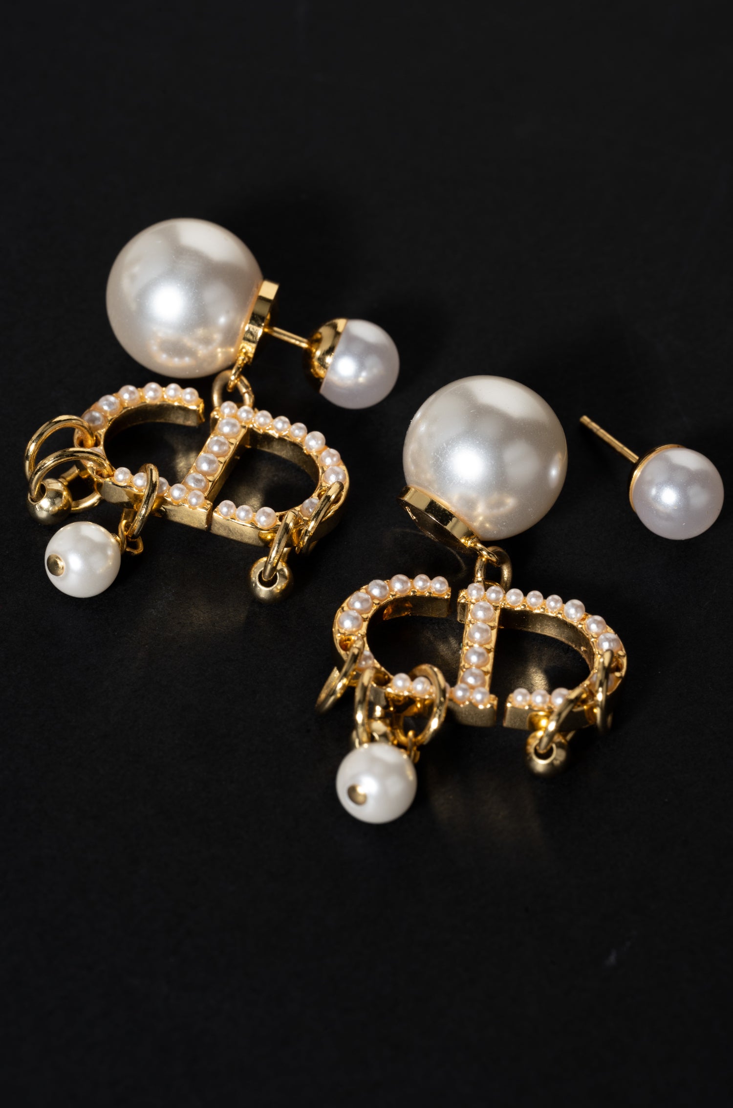 Golden Dew Pearl Diot Drop Earrings