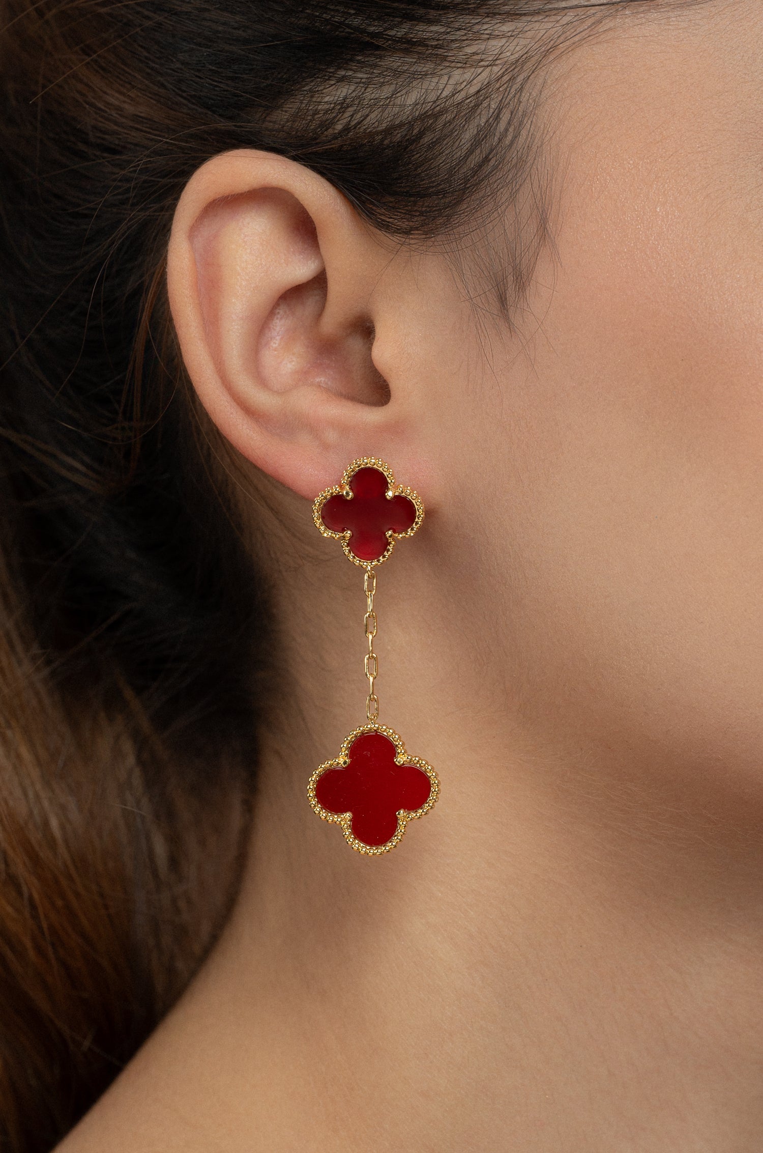 Red Enamel Earrings