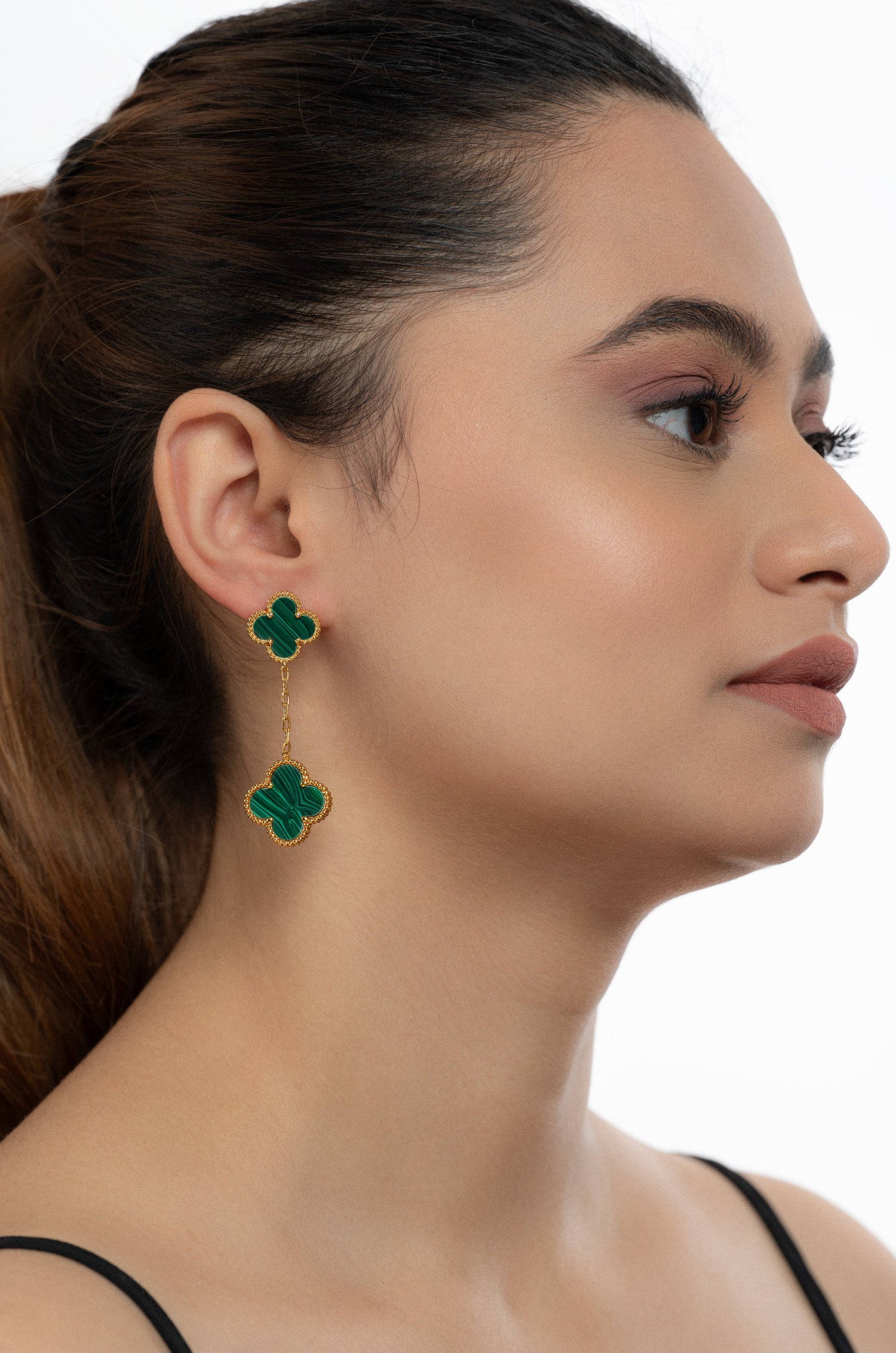 Green Enamel Earrings