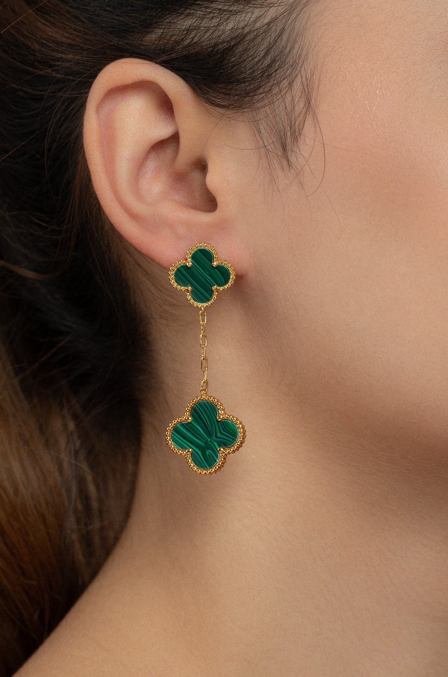 Green Enamel Earrings