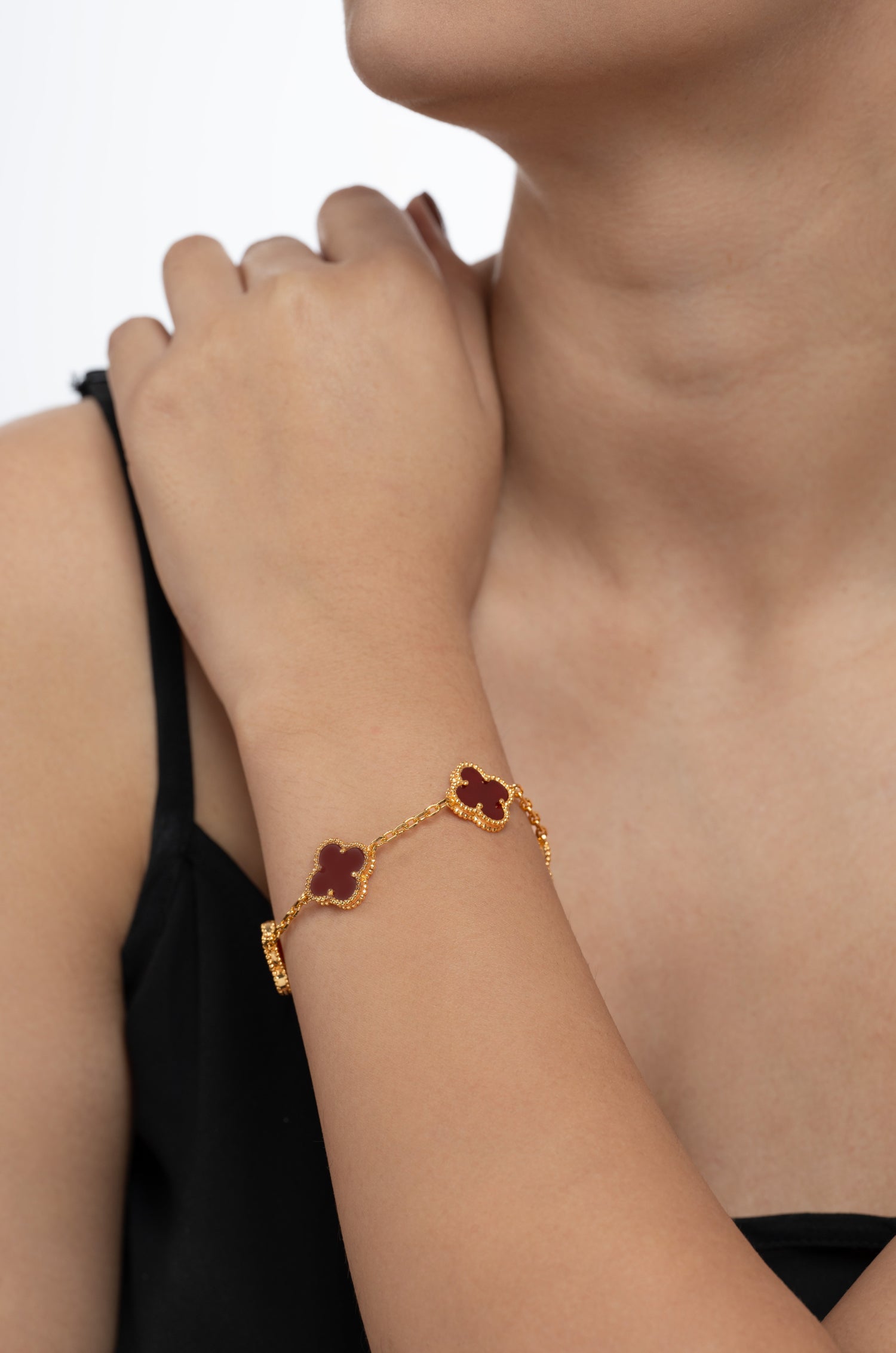 Red Enamel Blossom Van Chief Bracelet