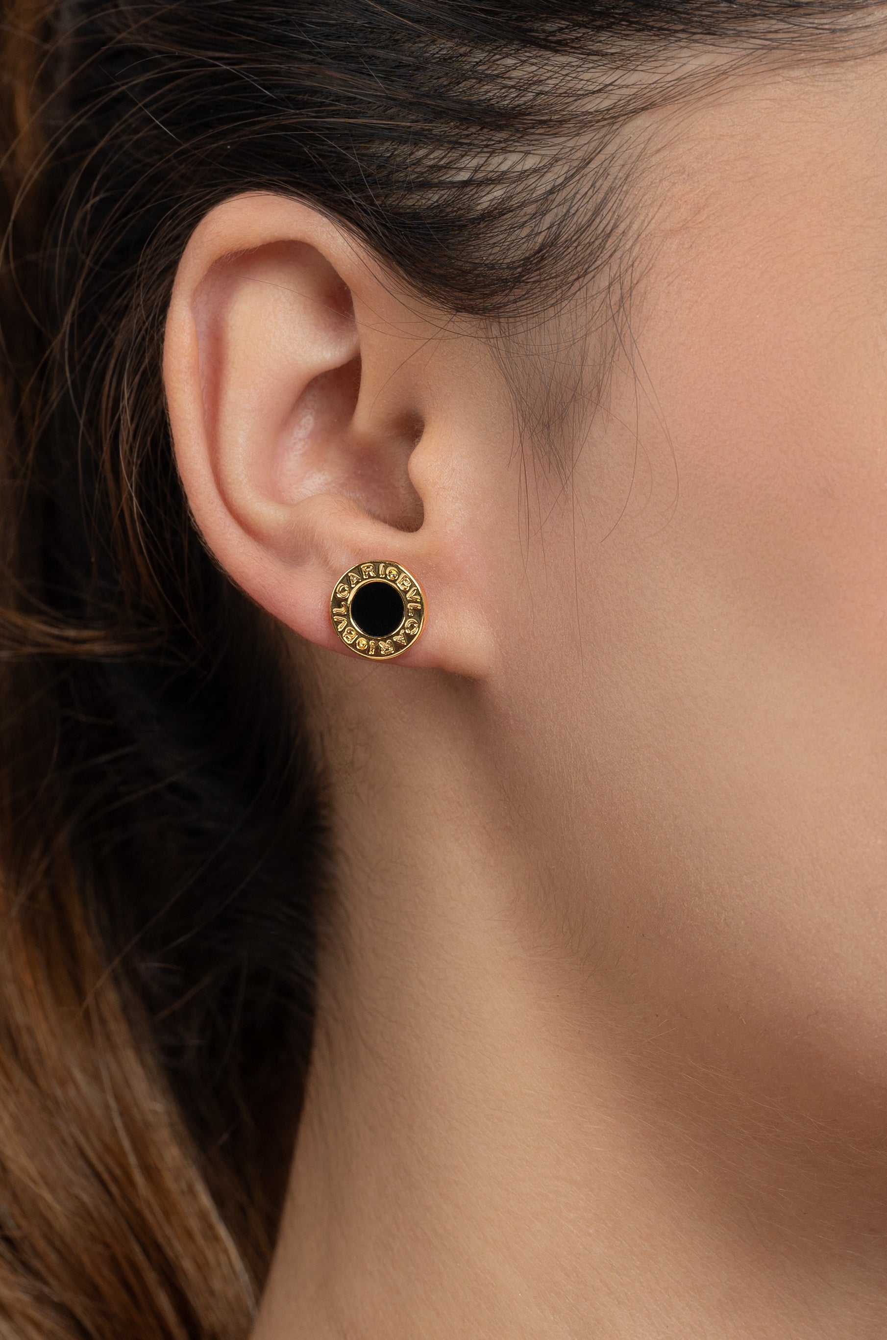 Black Round Studs