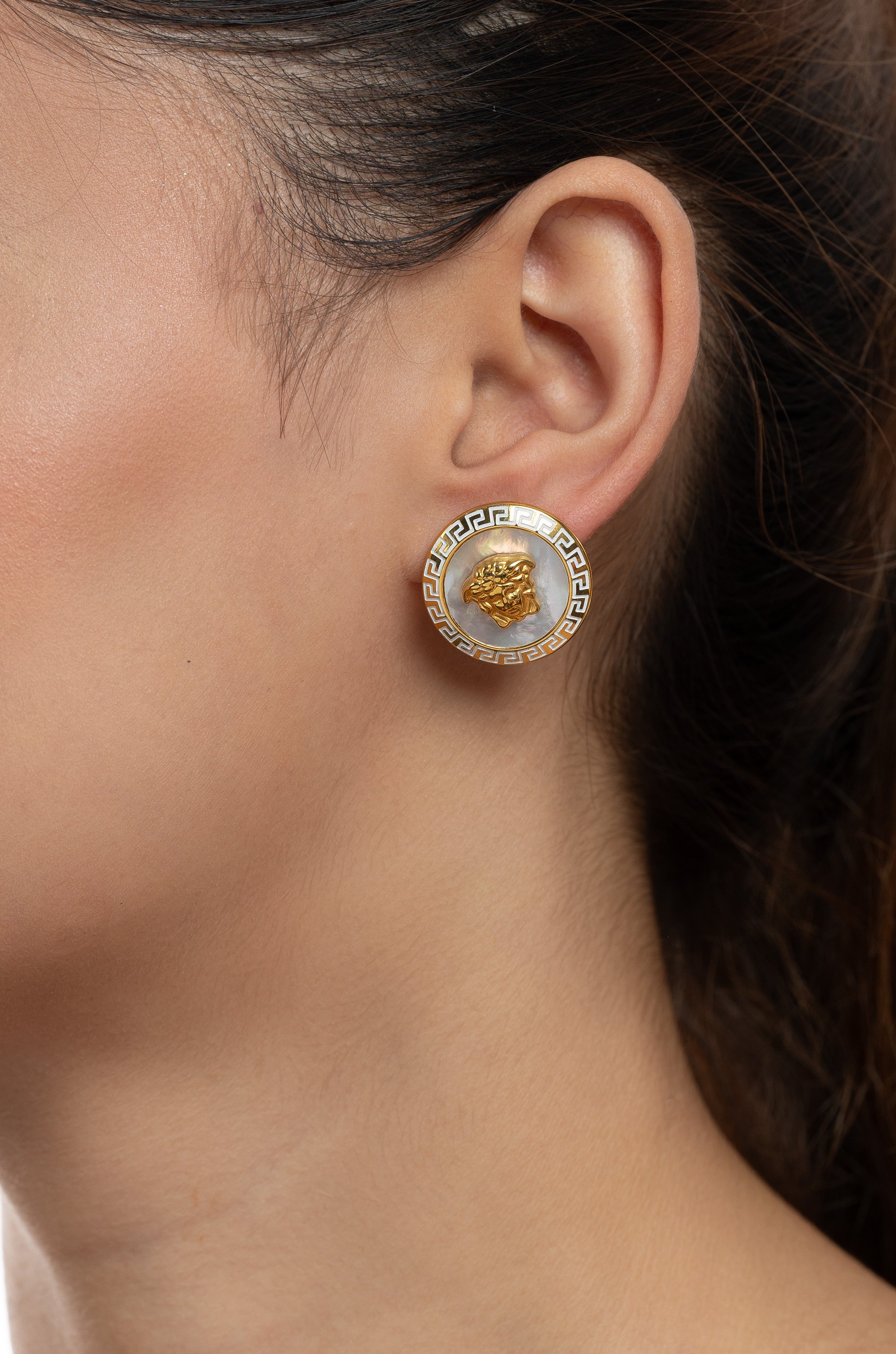 White Medusa Verche Studs