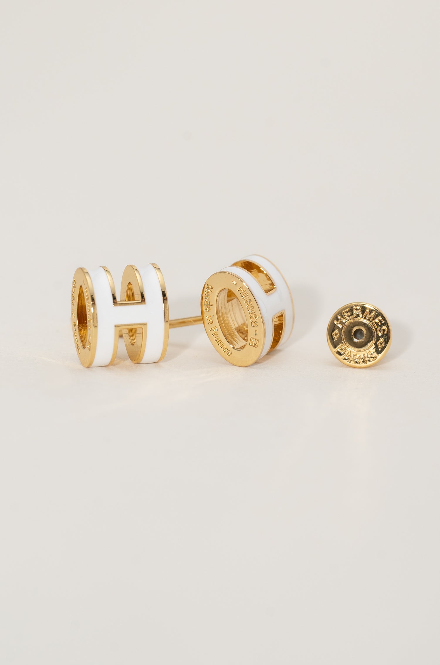 White Barrel Luxe Hermie Studs