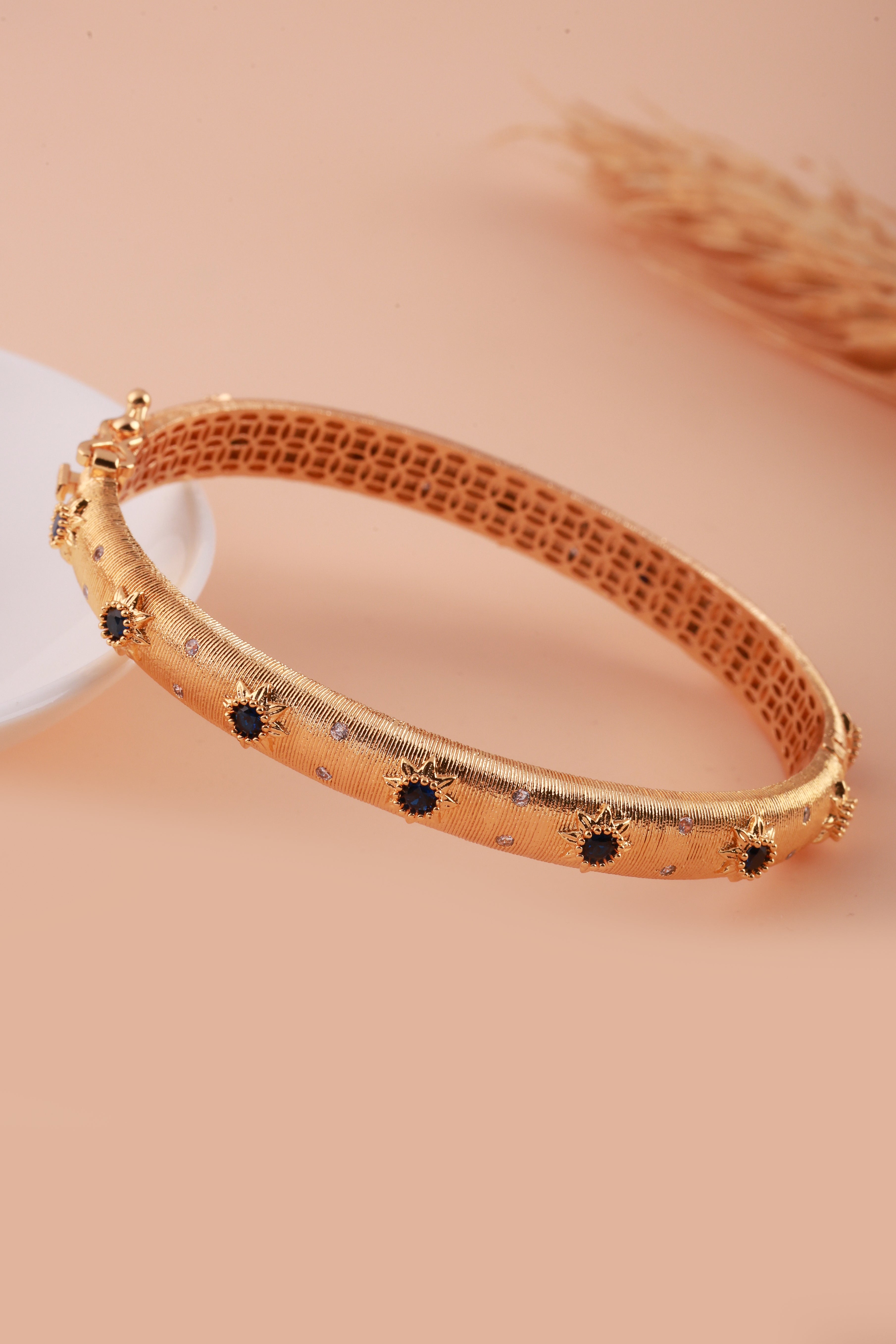 Golden Bluestone Charm Buccell Bracelet