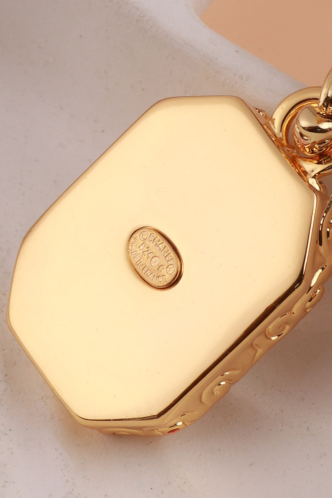 Golden White Shanel Earrings