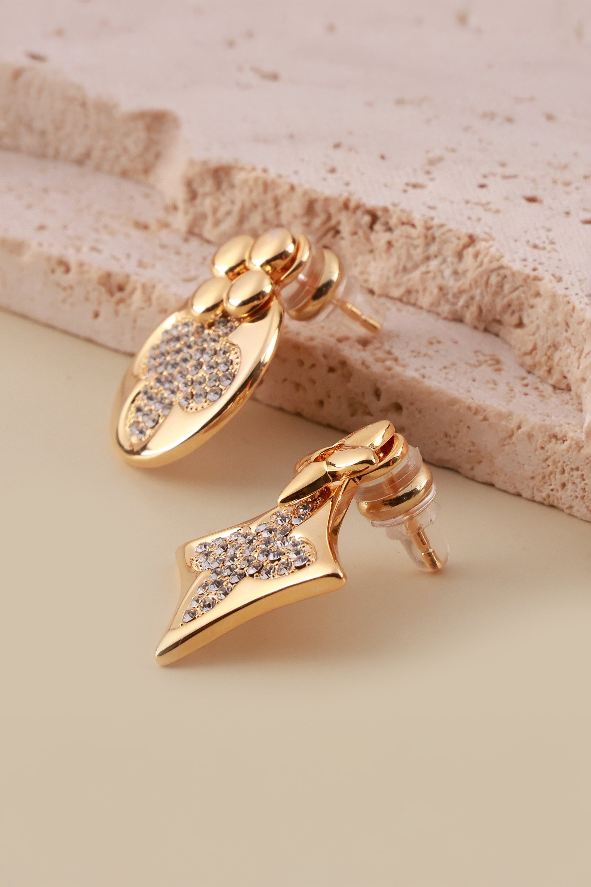 Crystalline Golden Duo Elvy Earrings