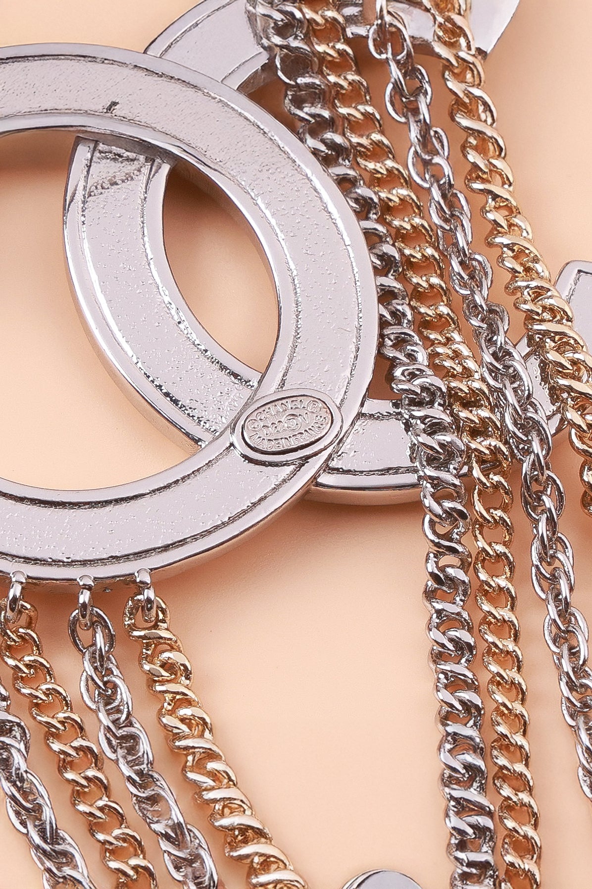 Dual Chain Charm Shanel Brooch
