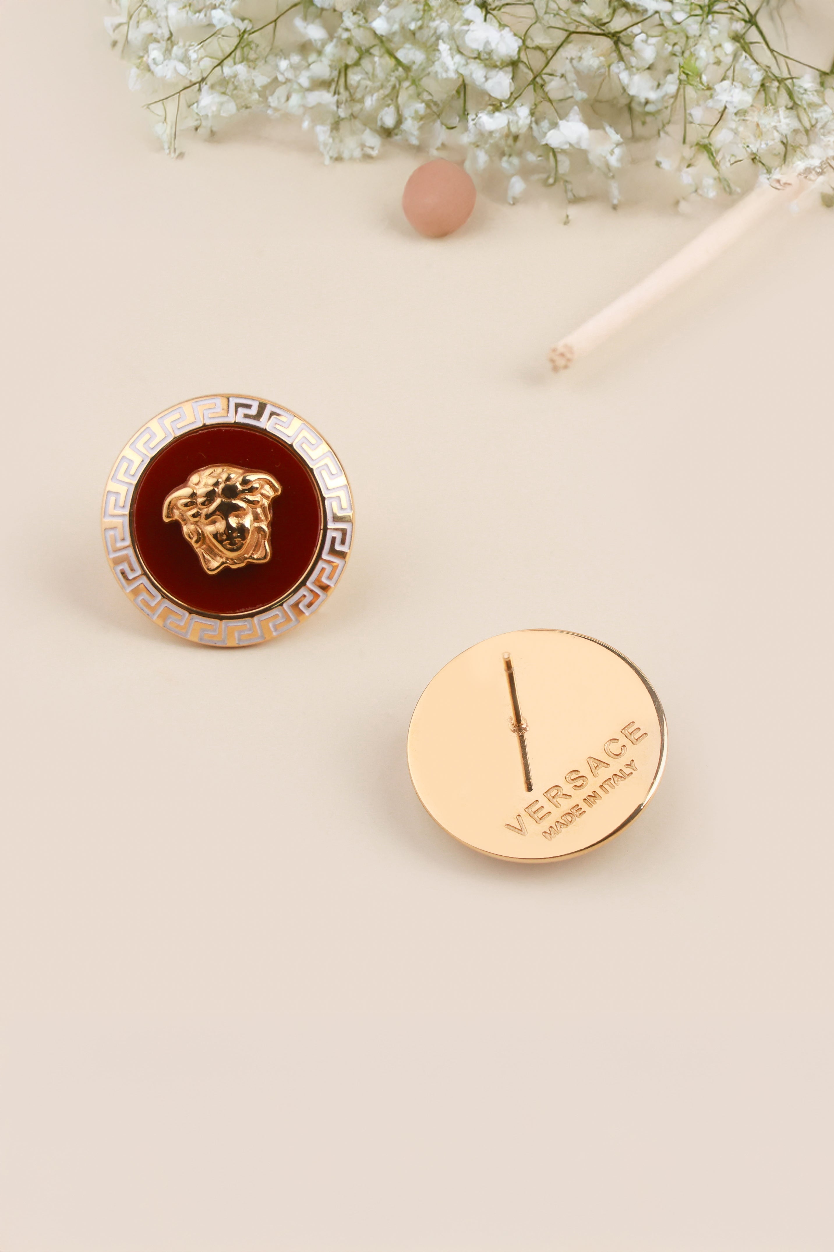 Maroon Medusa Verche Studs