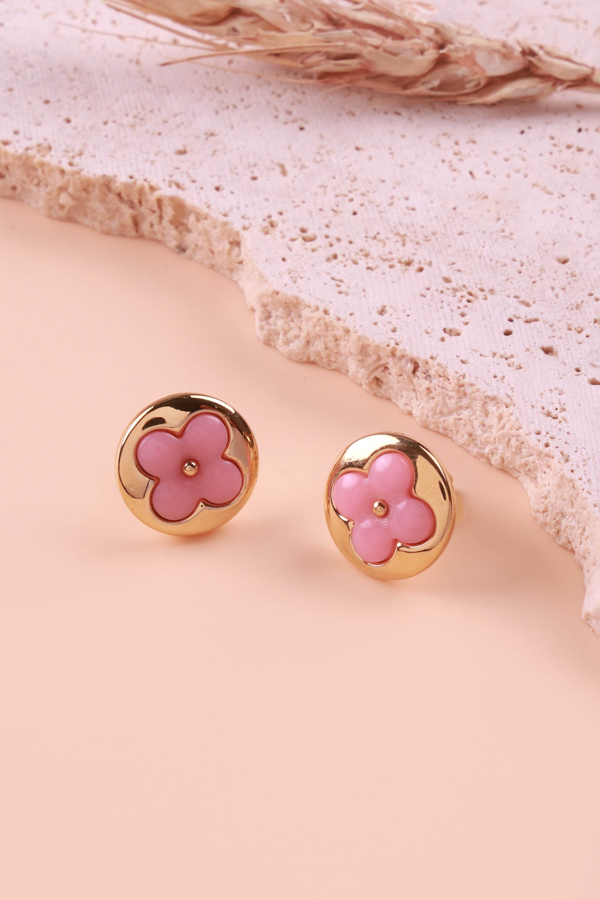 Pink Floral Elvy Studs
