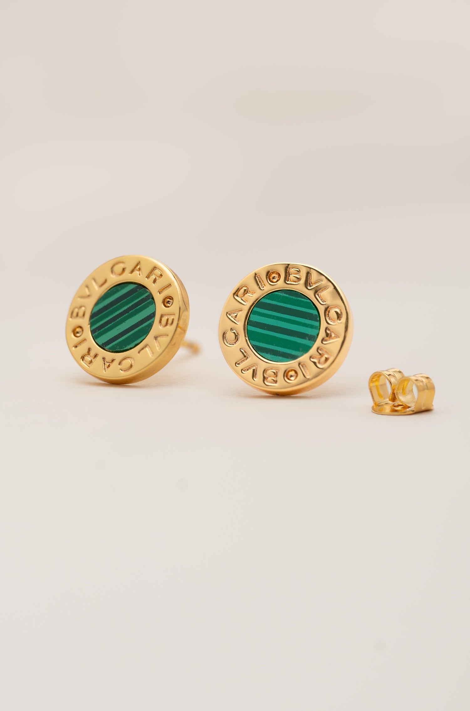 Green Round Bulgaree Studs