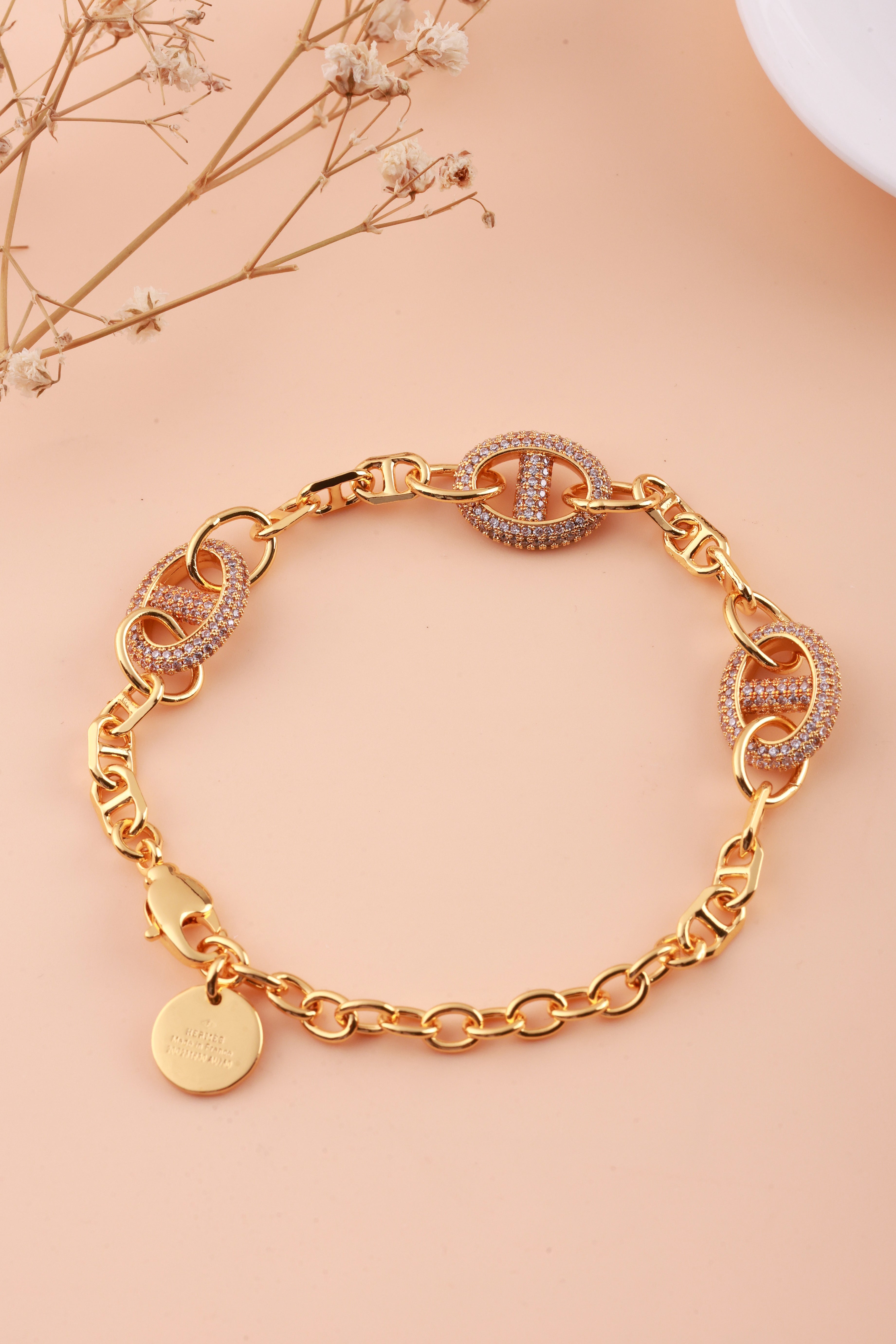 Gold Charm Hermie Bracelet