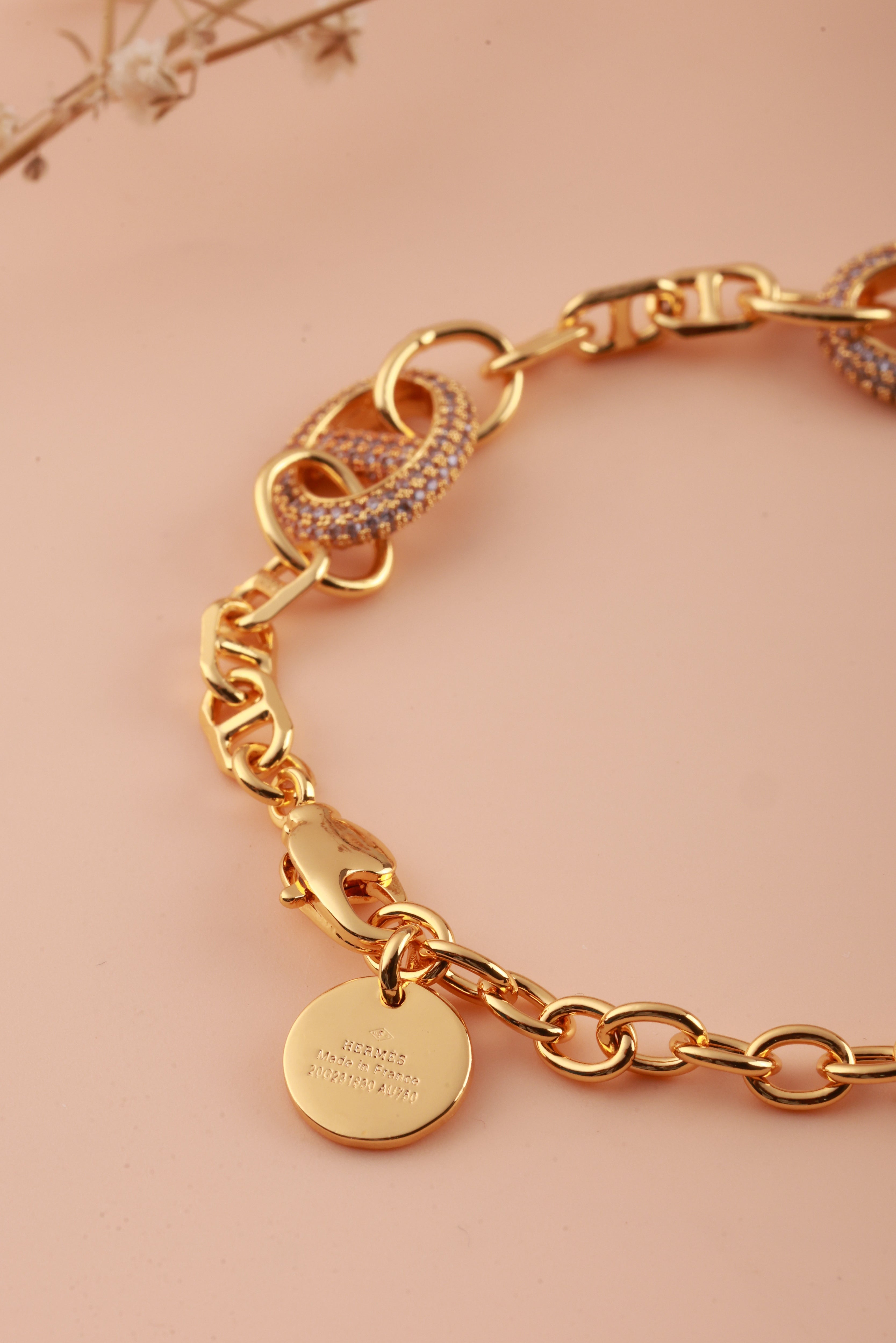 Gold Charm Hermie Bracelet