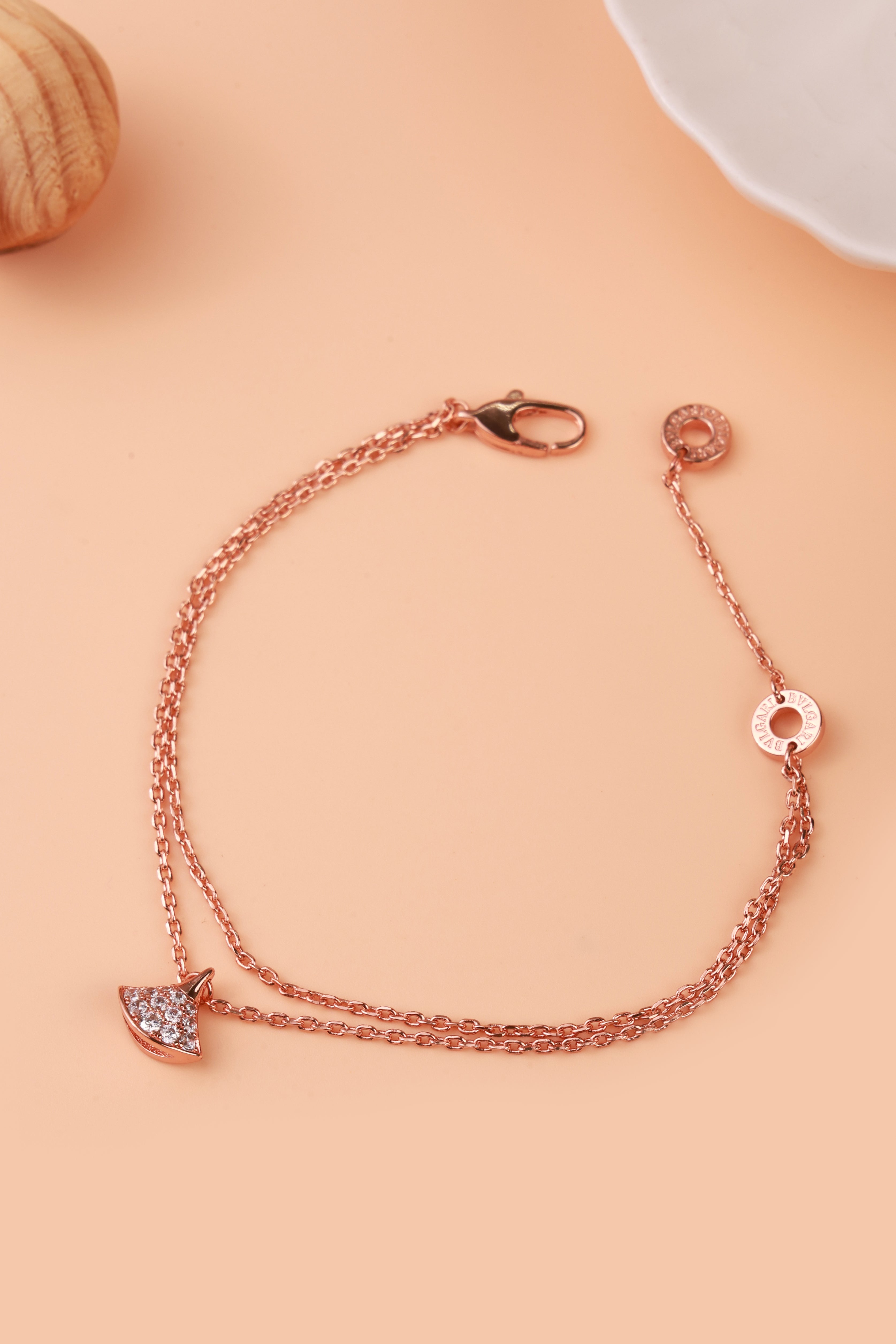 Rose Gold Noir Bulgaree Bracelet
