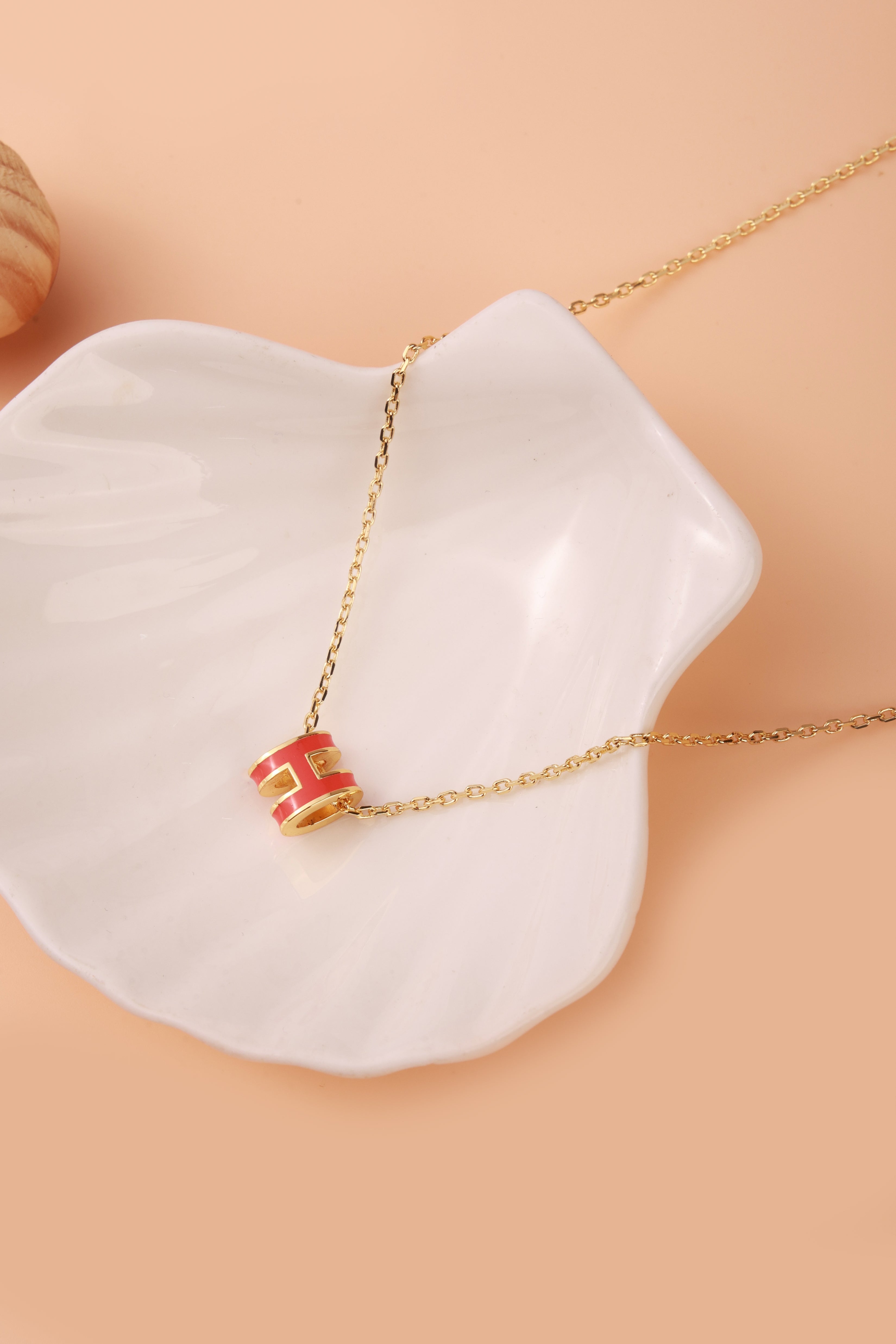 Orange Small Barrel Luxe Hermie Neckchain