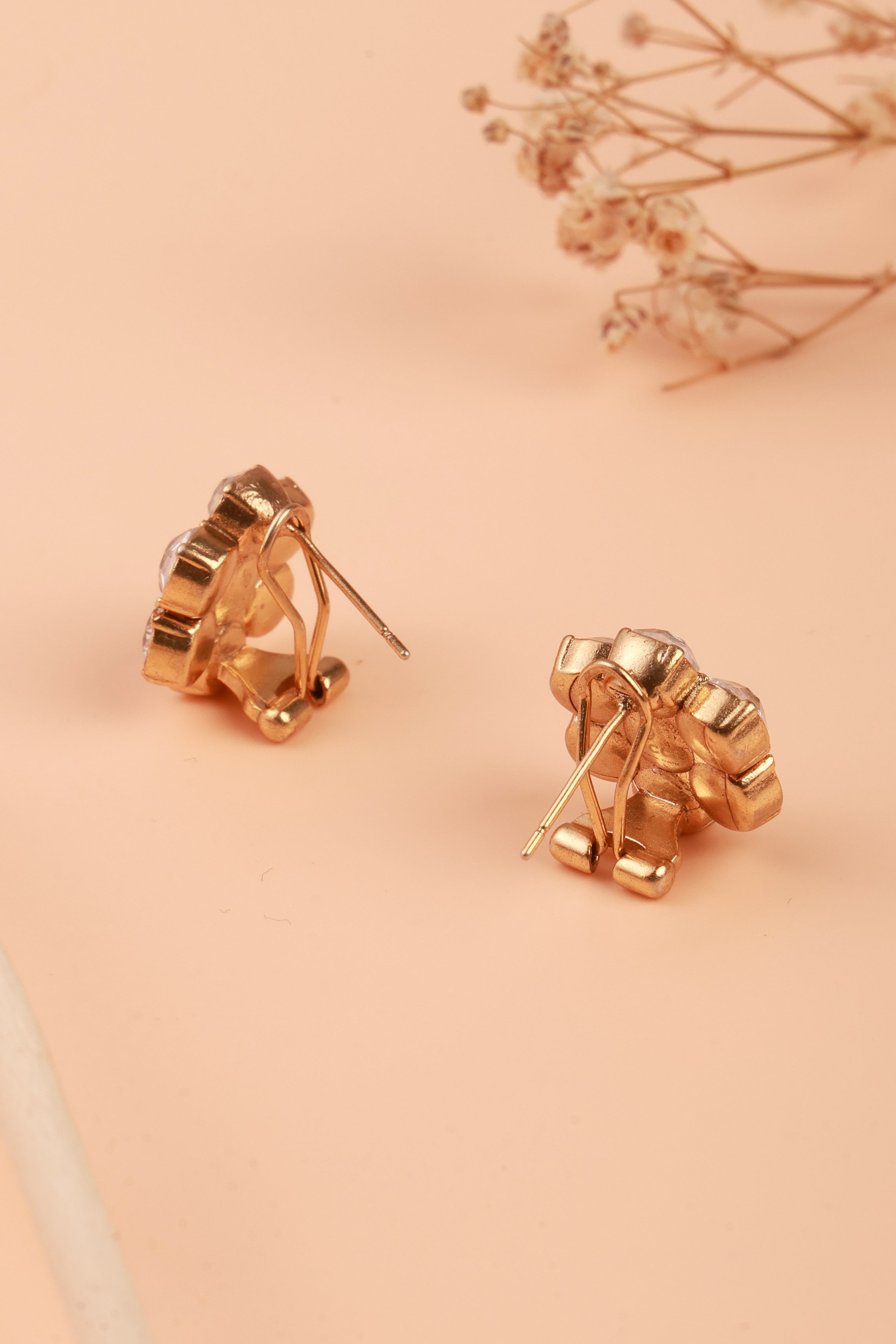 Shimmering Golden Petal Guchi Studs