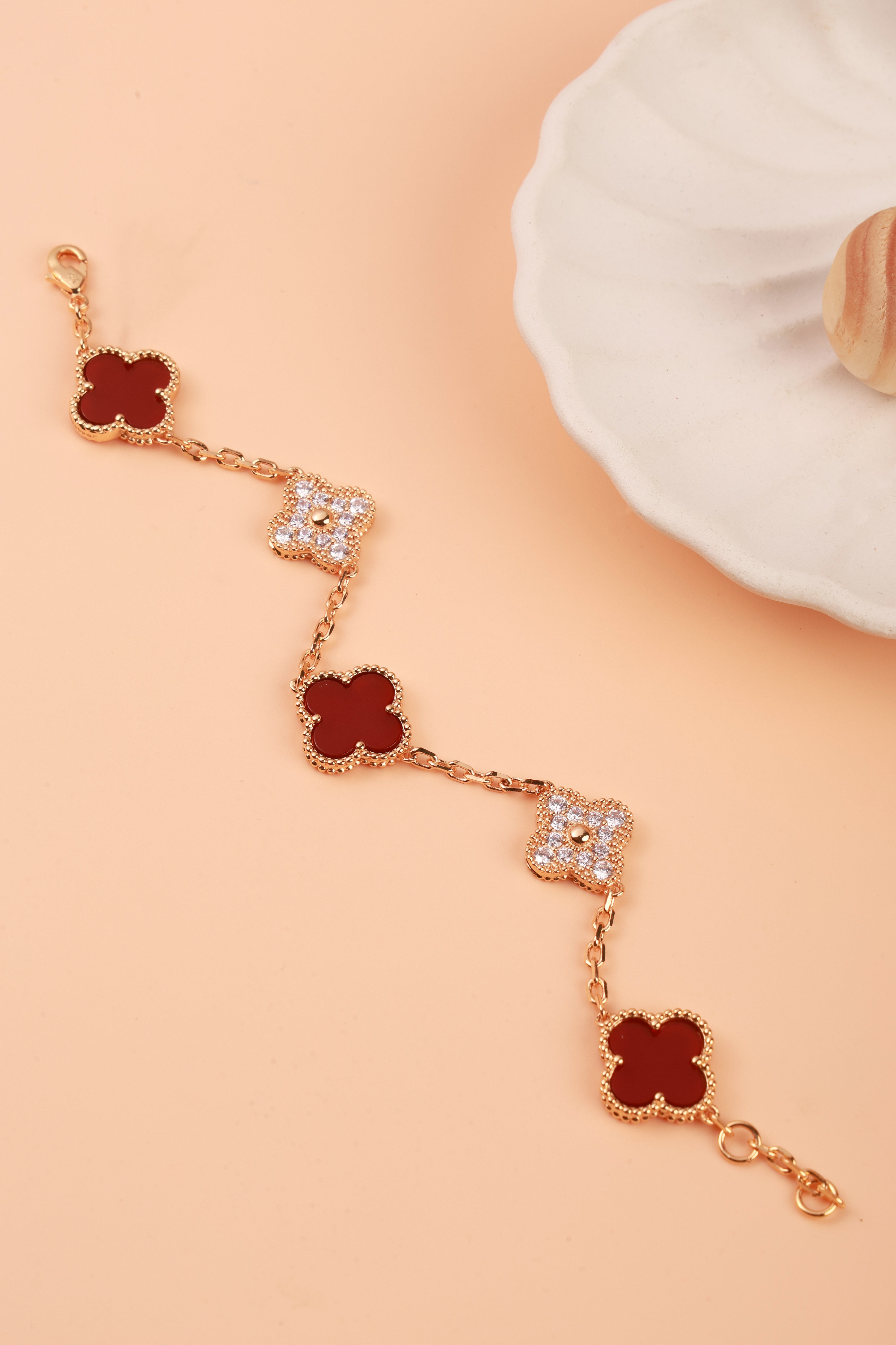 Red & Gold Clover Delight Van Chief Bracelet
